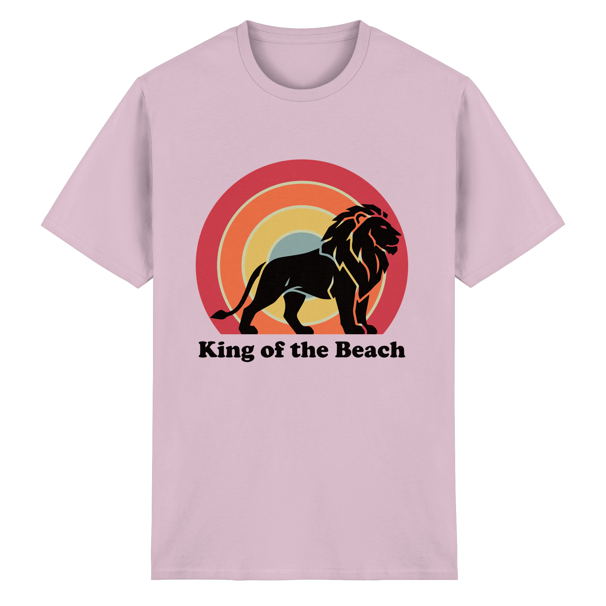King of the Beach Löwe – Retro Strandkönig - Heavy Cotton T-Shirt