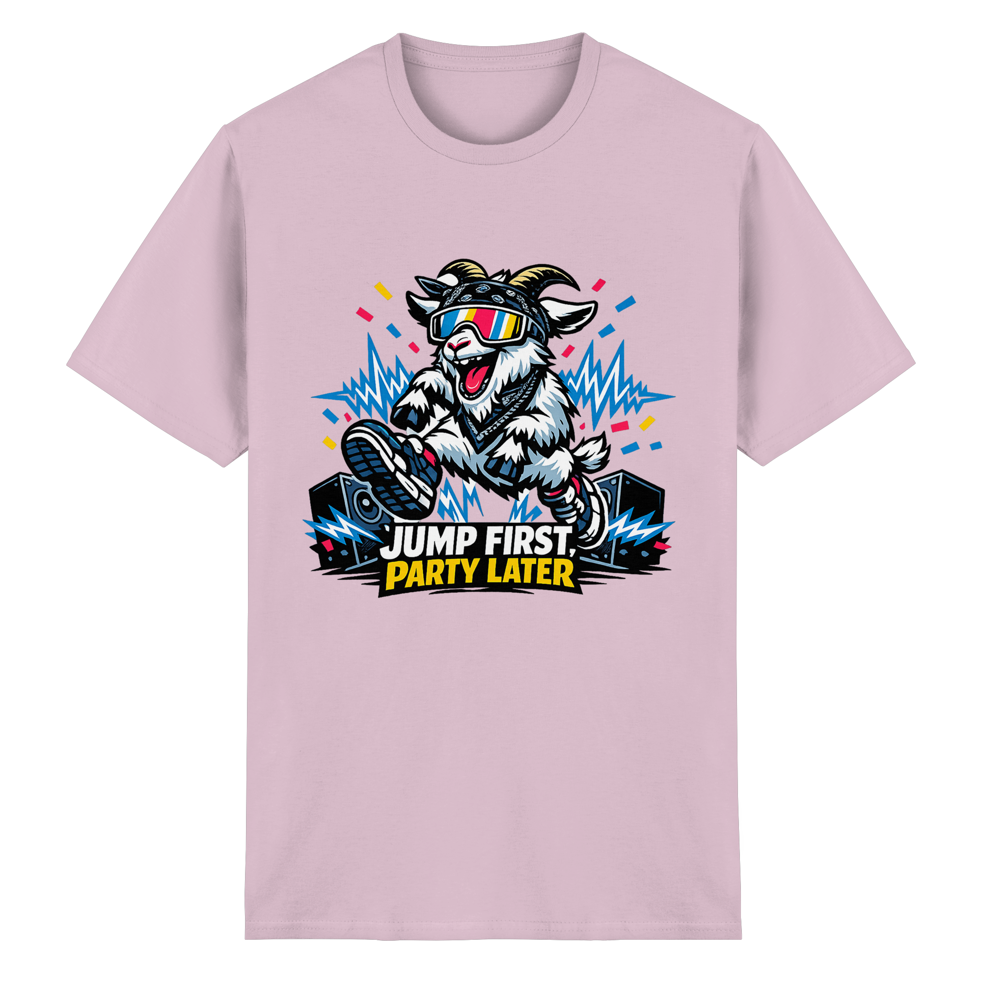 Jump First Party Later Ziege – Festival Goat - Heavy Cotton T-Shirt