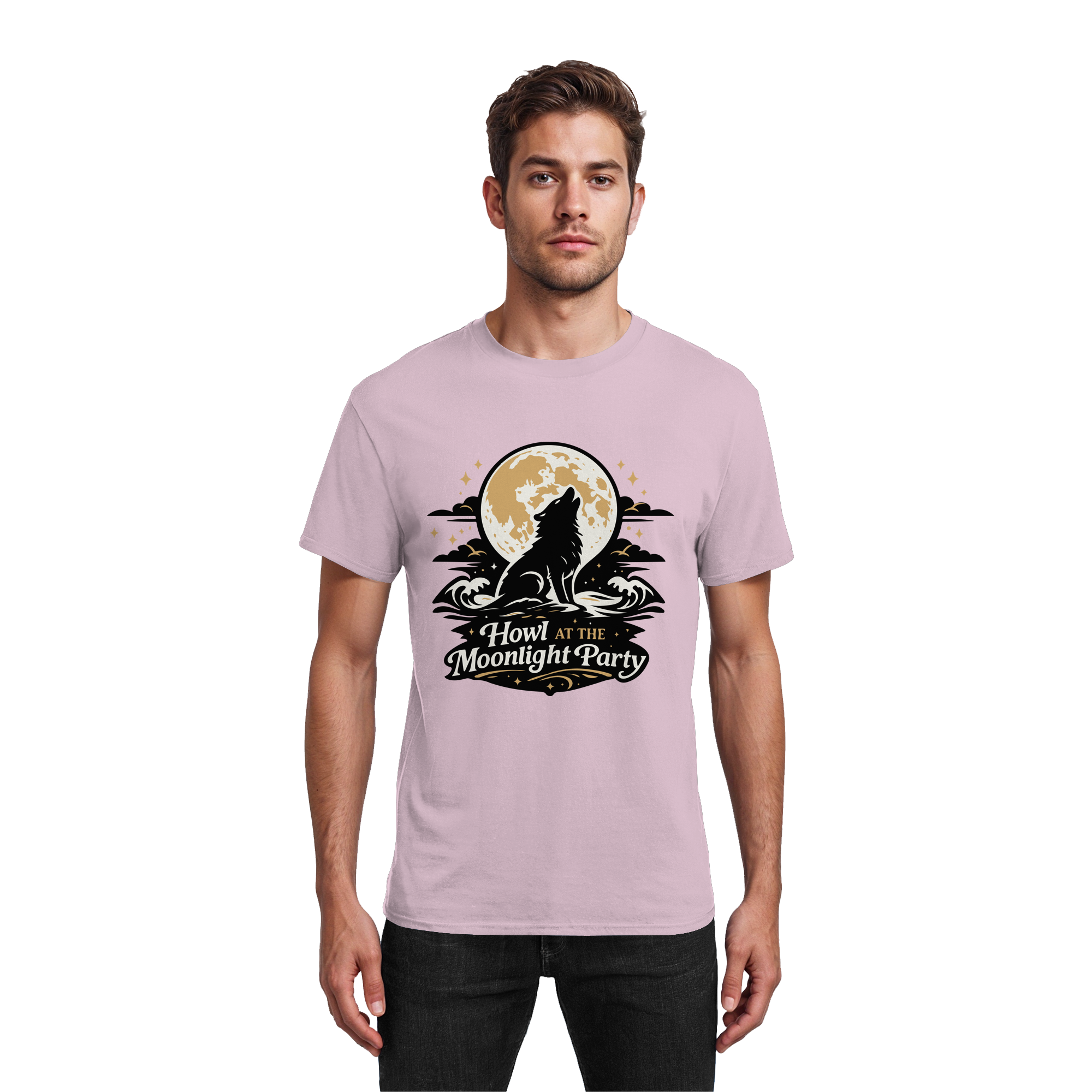 Howl at the Moonlight Party Wolf – Mondheuler Beach - Heavy Cotton T-Shirt