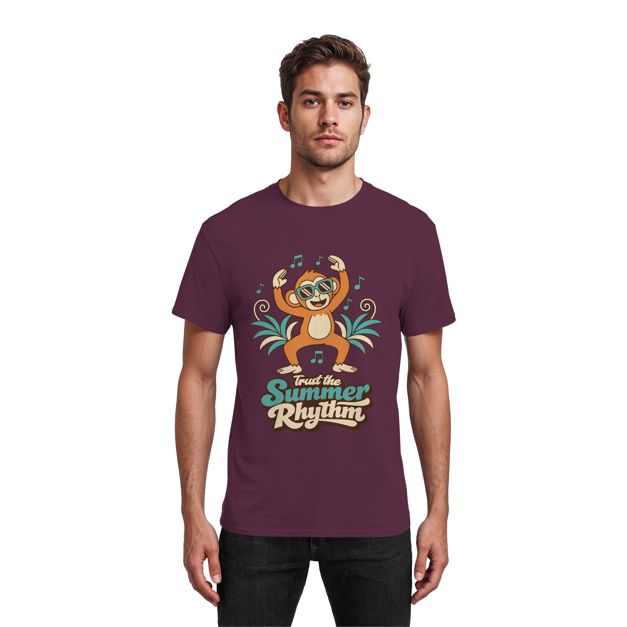 Trust the Summer Rhythm Affe – Tanzender Monkey - Heavy Cotton T-Shirt