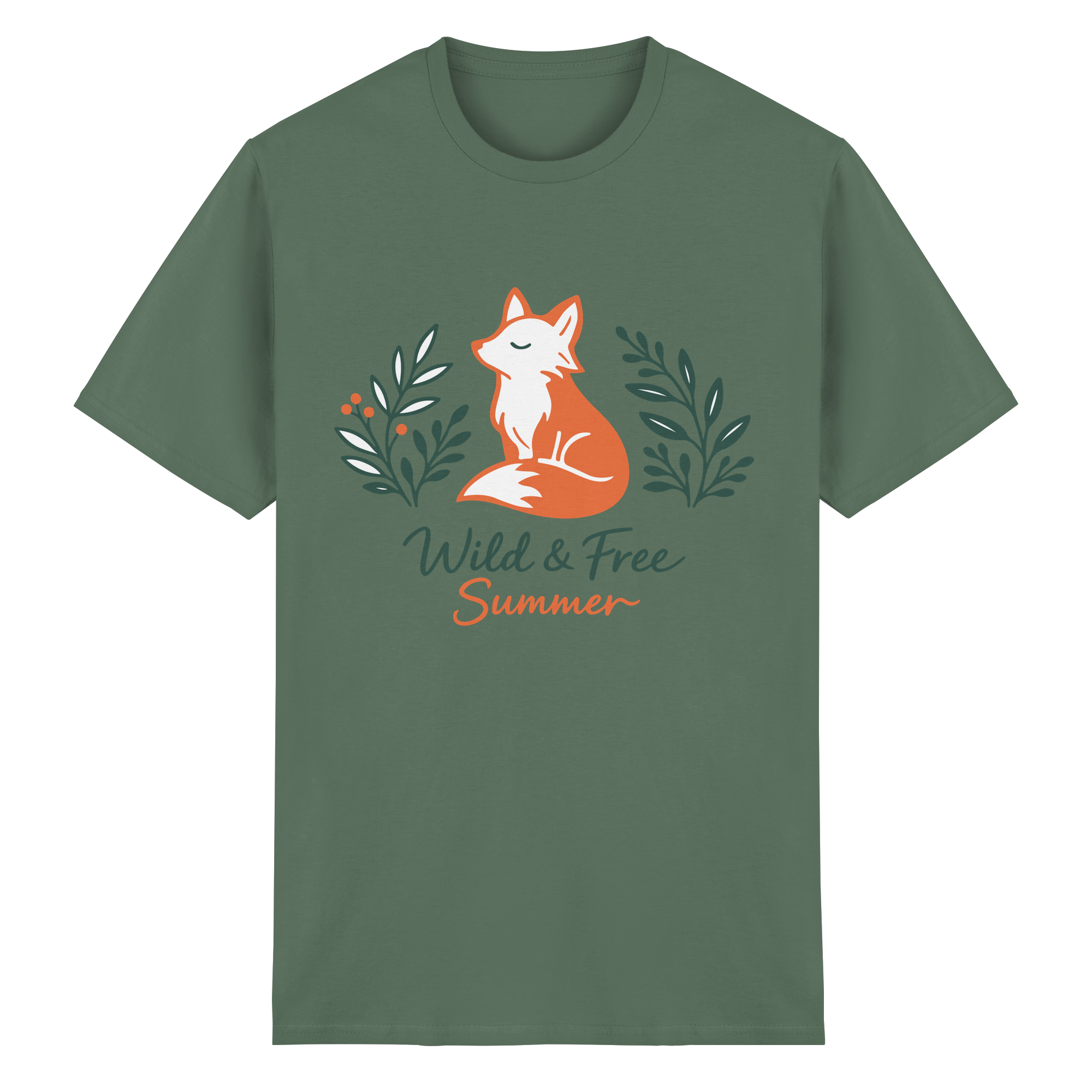 Wild & Free Summer Fuchs – Freiheitsmotiv - Heavy Cotton T-Shirt