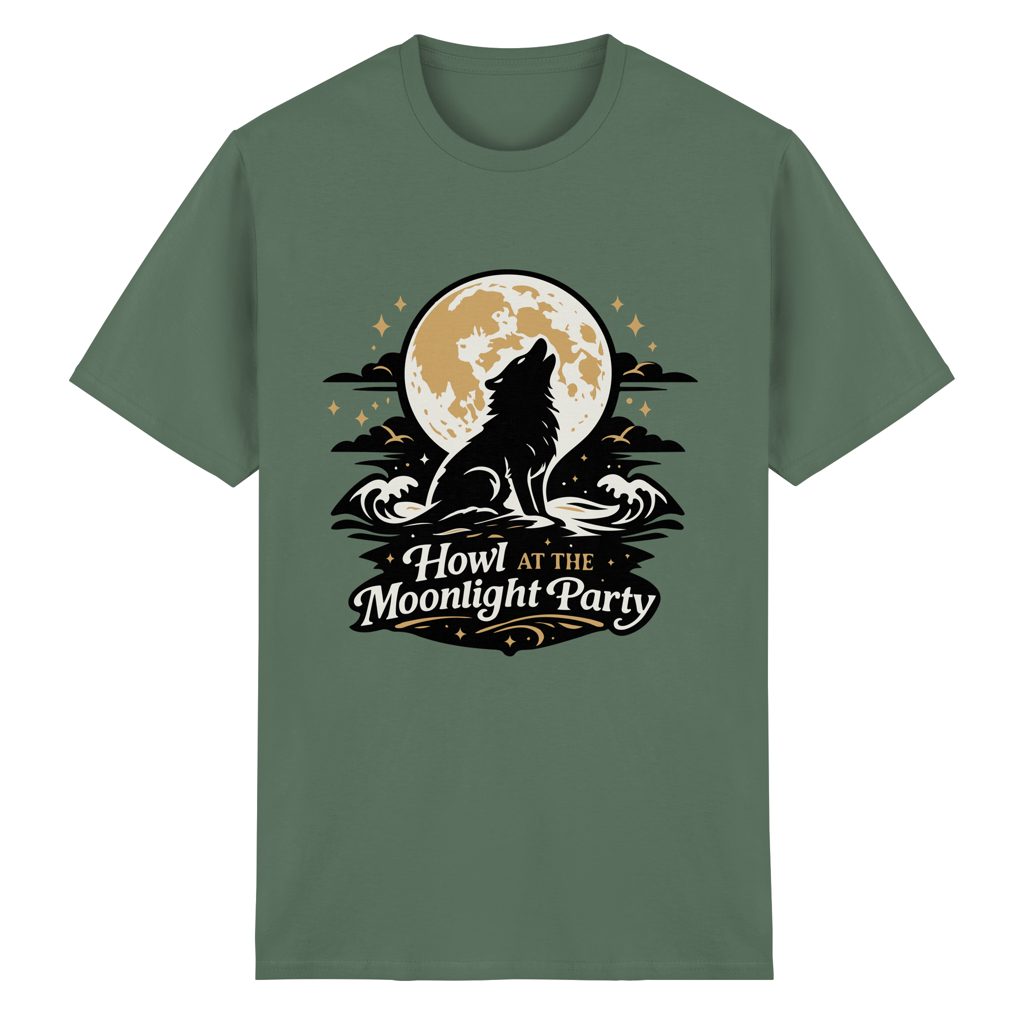 Howl at the Moonlight Party Wolf – Mondheuler Beach - Heavy Cotton T-Shirt