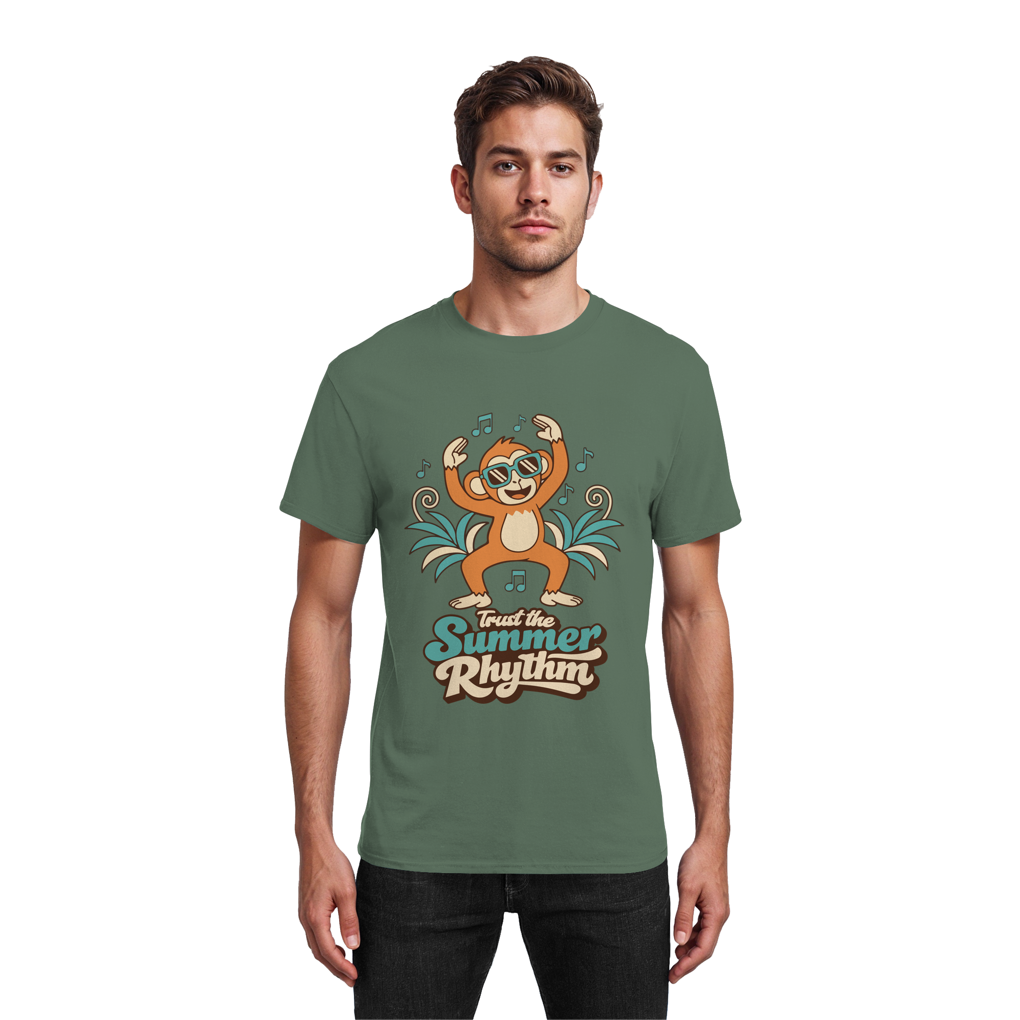 Trust the Summer Rhythm Affe – Tanzender Monkey - Heavy Cotton T-Shirt