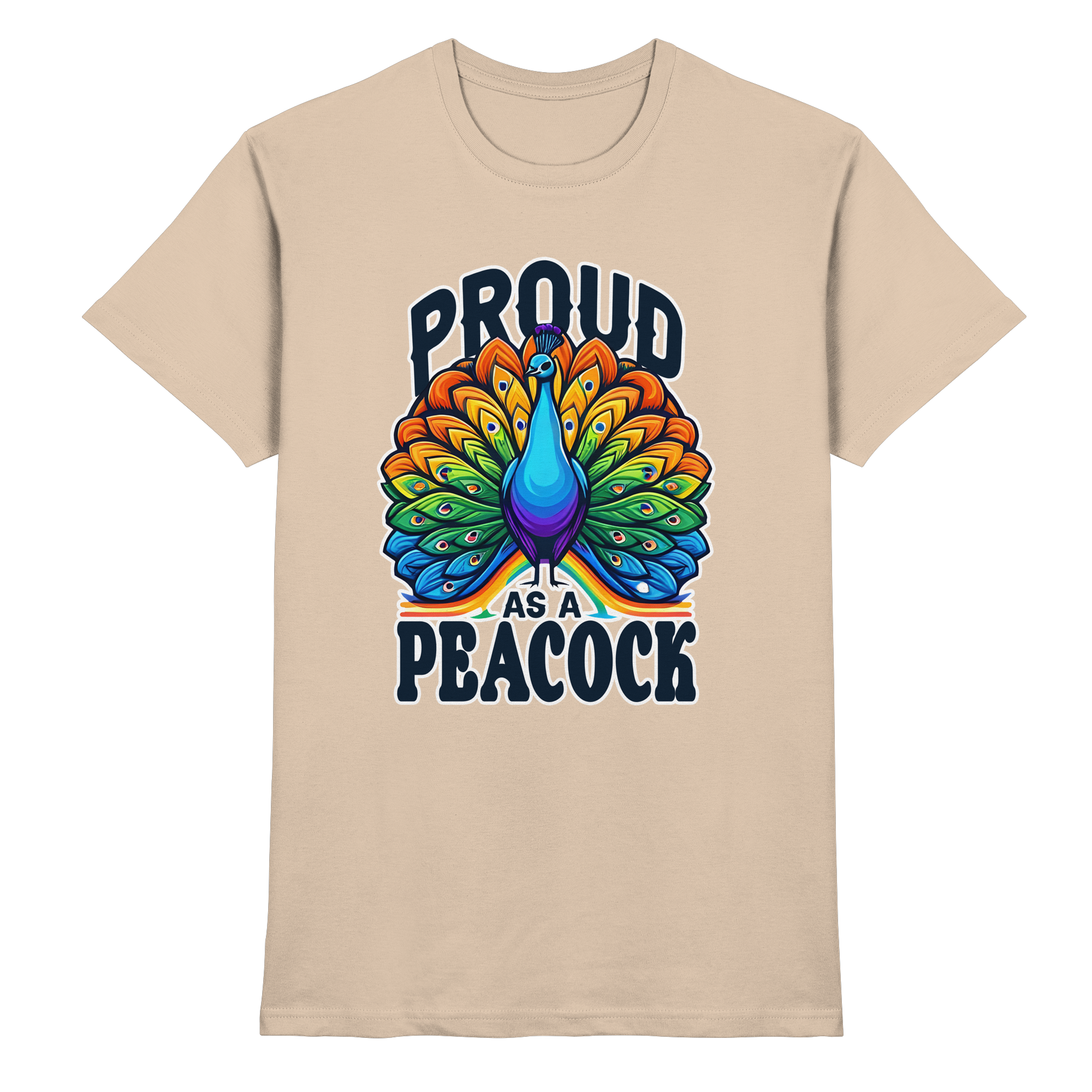 Proud as a Peacock – Strahlender Regenbogen-Pfau - Heavy Cotton T-Shirt