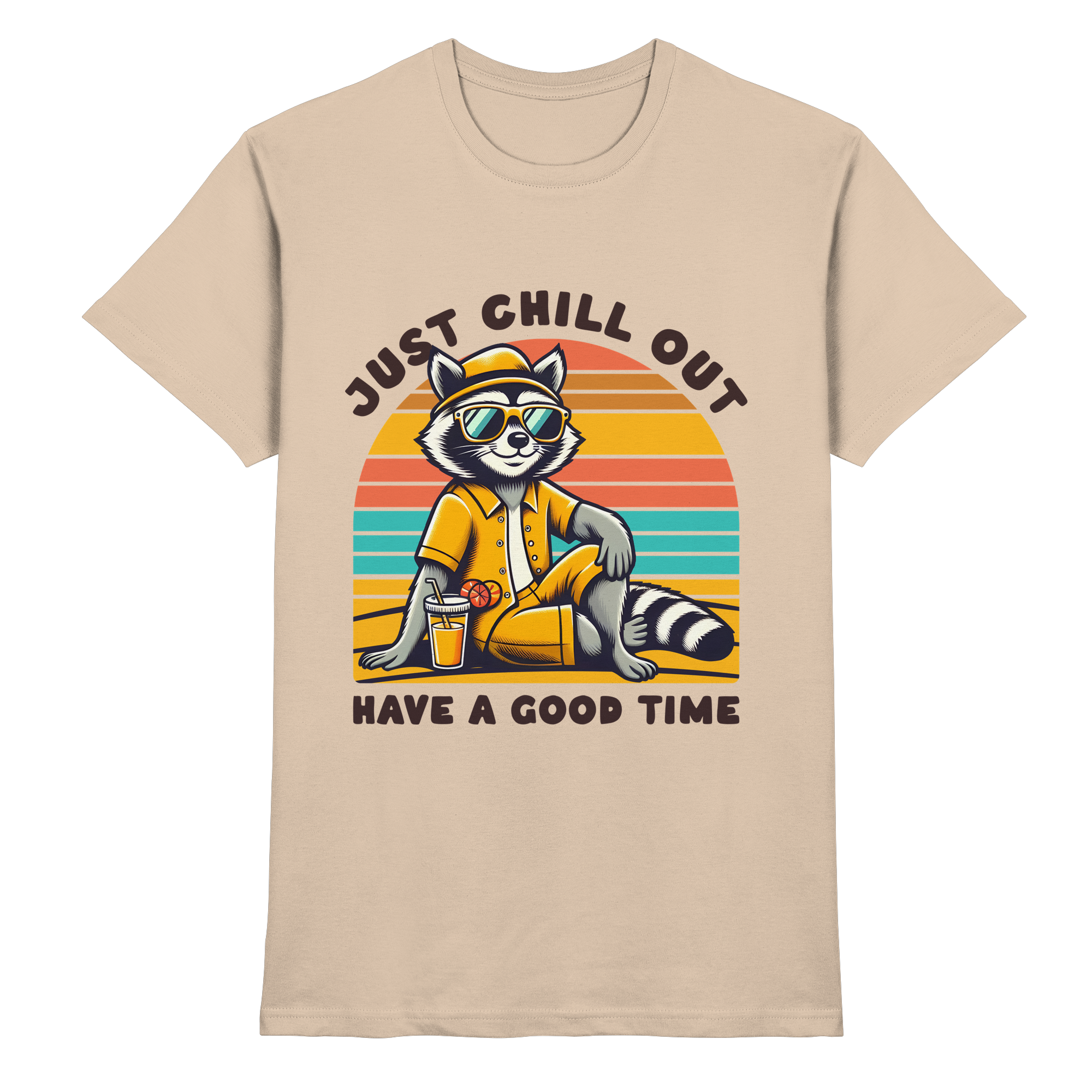 Just Chill Out – Cooler Waschbär mit Sonnenbrille und Drink: Have a Good Time - Heavy Cotton T-Shirt