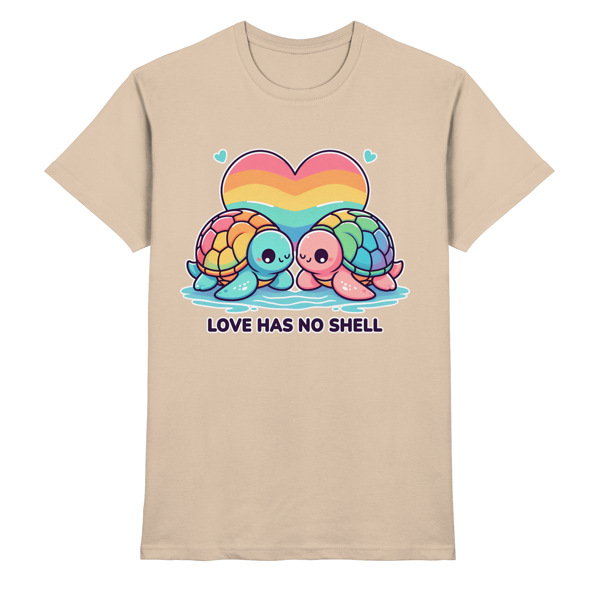 Love Has No Shell – Süße Regenbogen-Schildkröten - Heavy Cotton T-Shirt