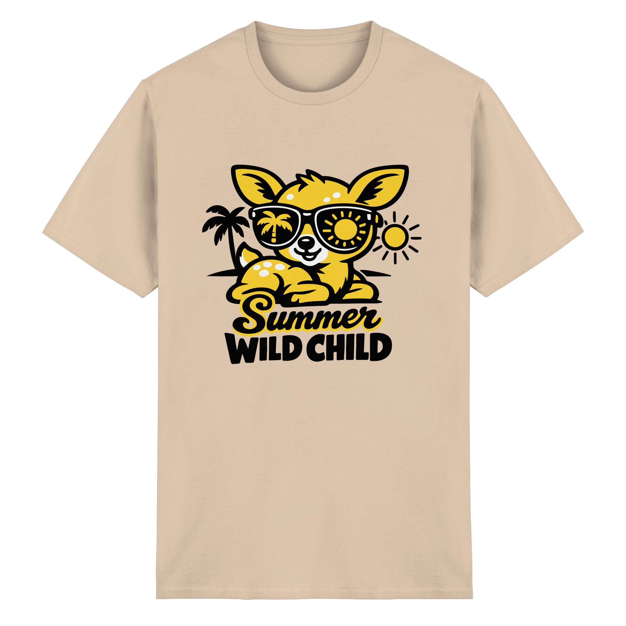 Sommer Wild Child Reh – Bambi mit Sonnenbrille Strandmotiv - Heavy Cotton T-Shirt