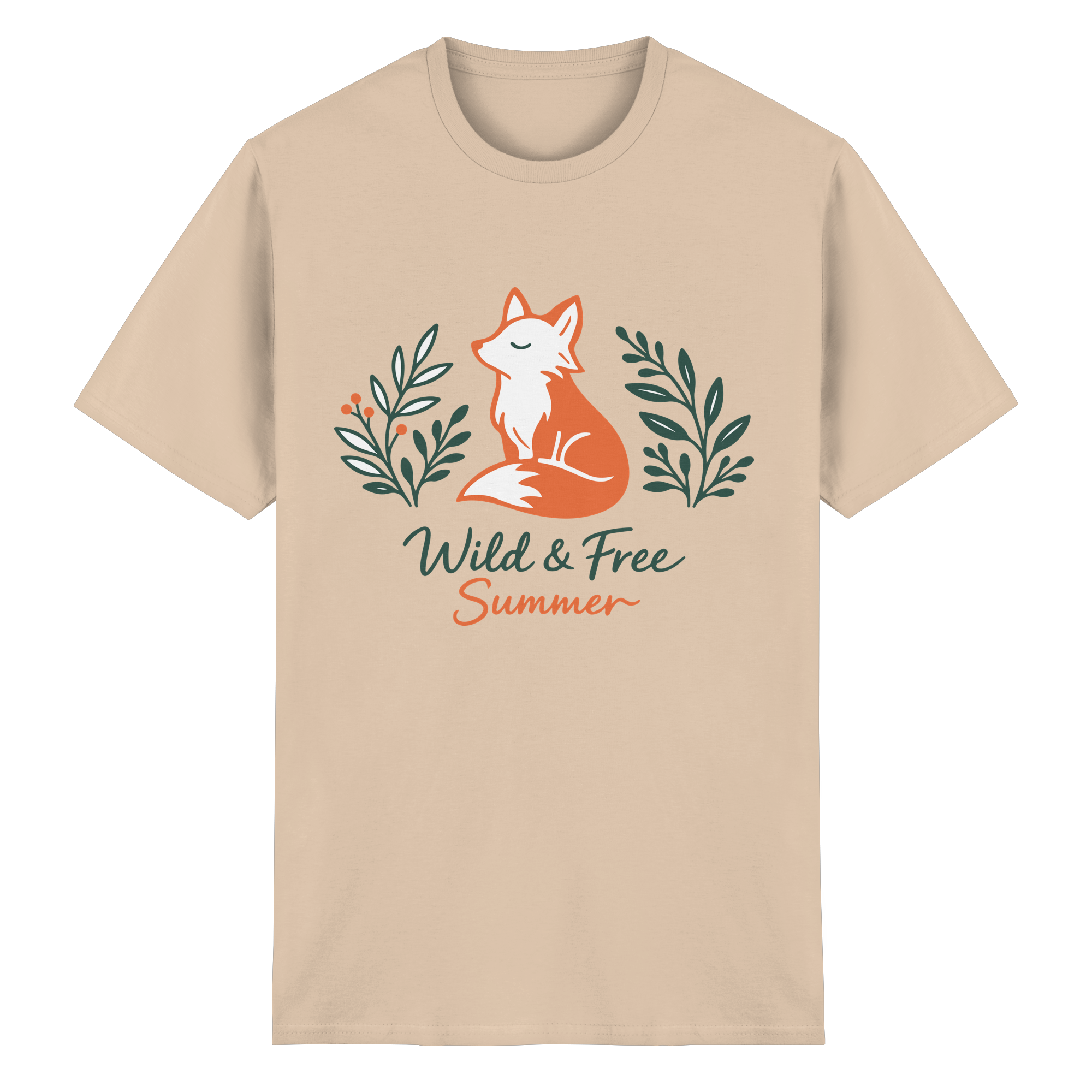 Wild & Free Summer Fuchs – Freiheitsmotiv - Heavy Cotton T-Shirt