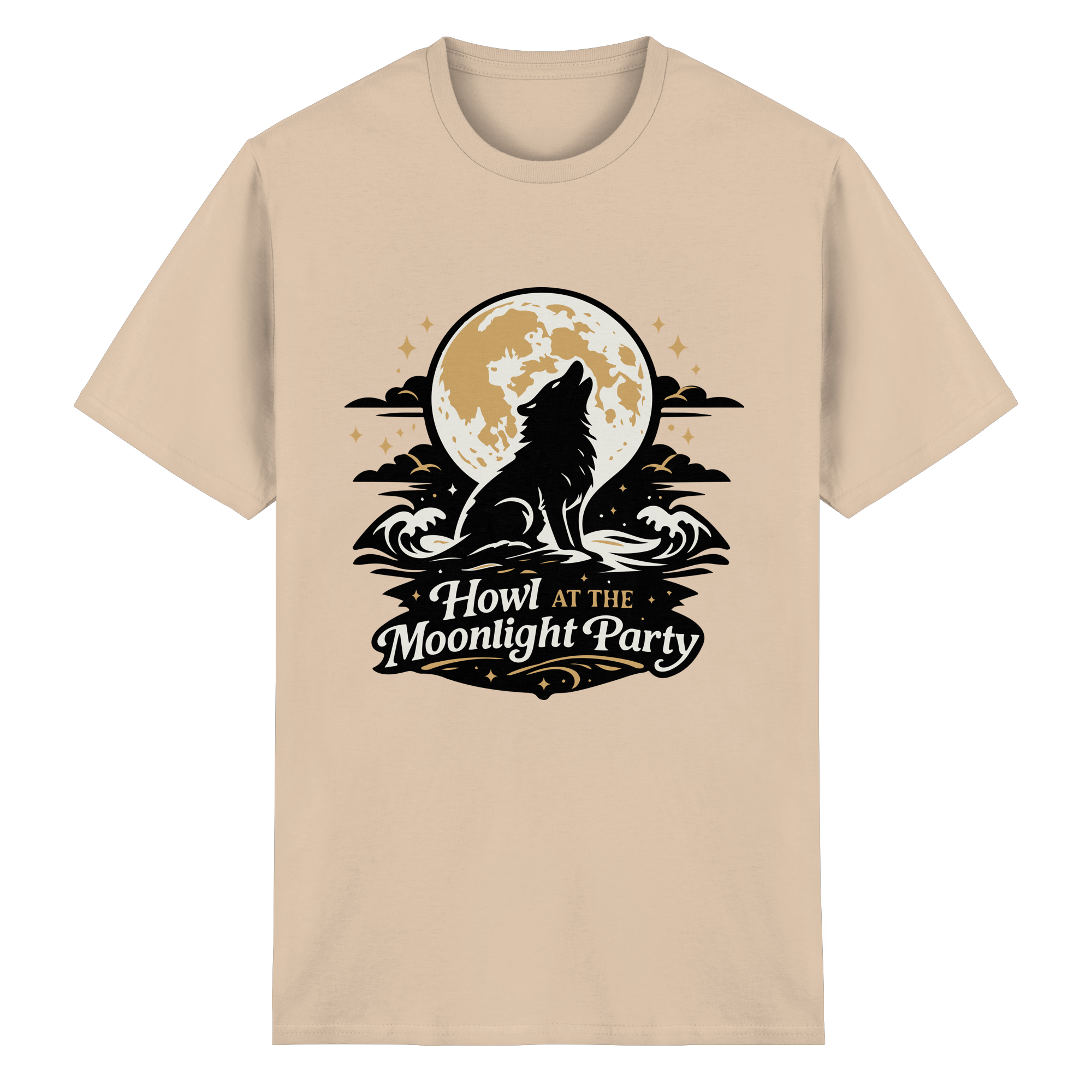 Howl at the Moonlight Party Wolf – Mondheuler Beach - Heavy Cotton T-Shirt