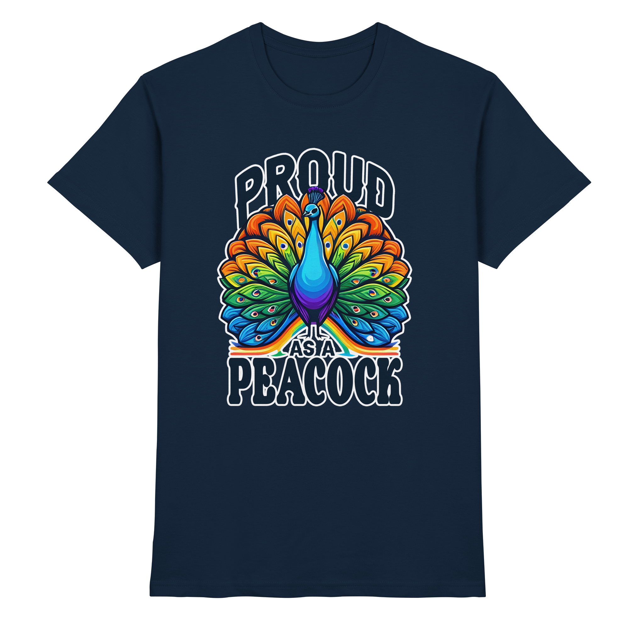 Proud as a Peacock – Strahlender Regenbogen-Pfau - Heavy Cotton T-Shirt