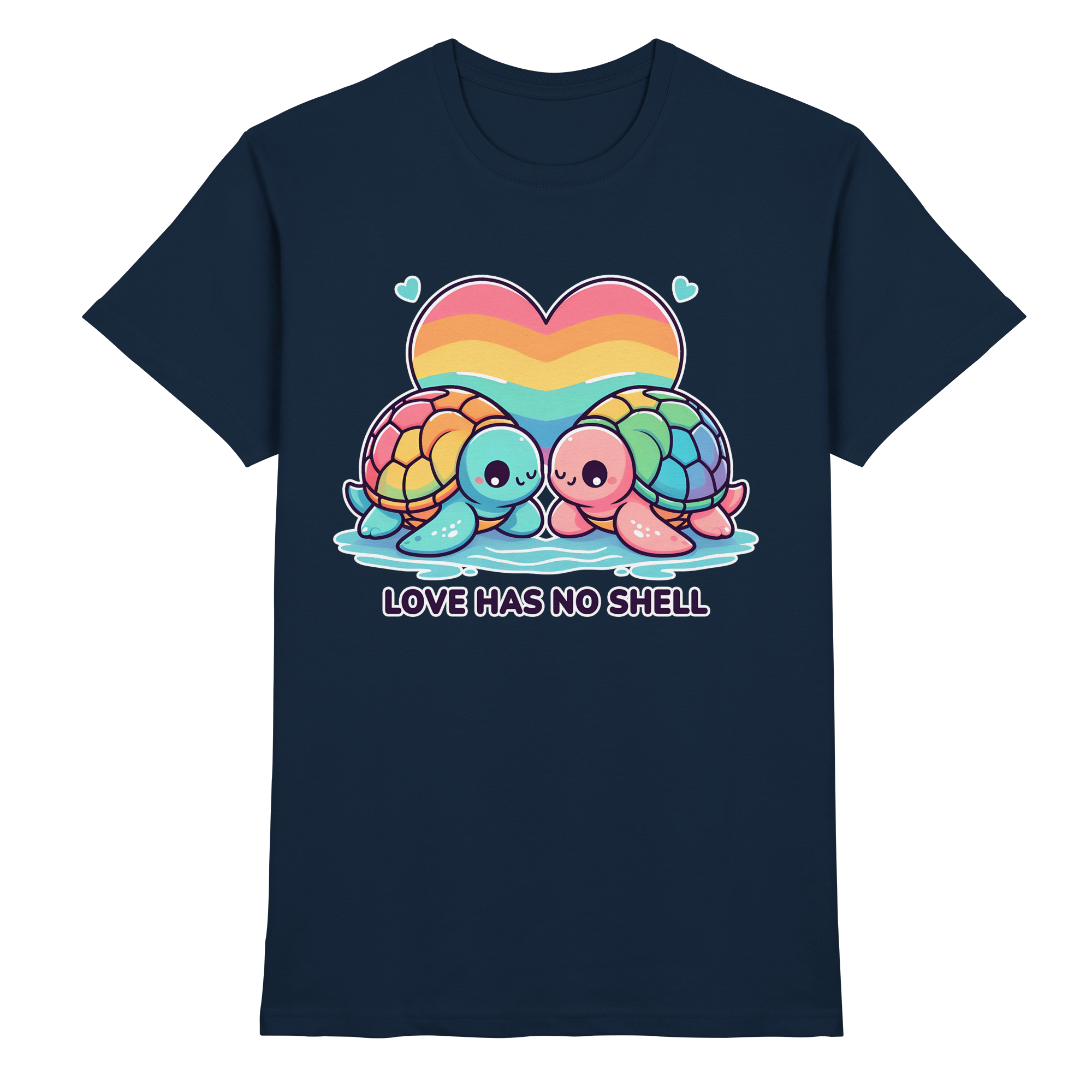 Love Has No Shell – Süße Regenbogen-Schildkröten - Heavy Cotton T-Shirt