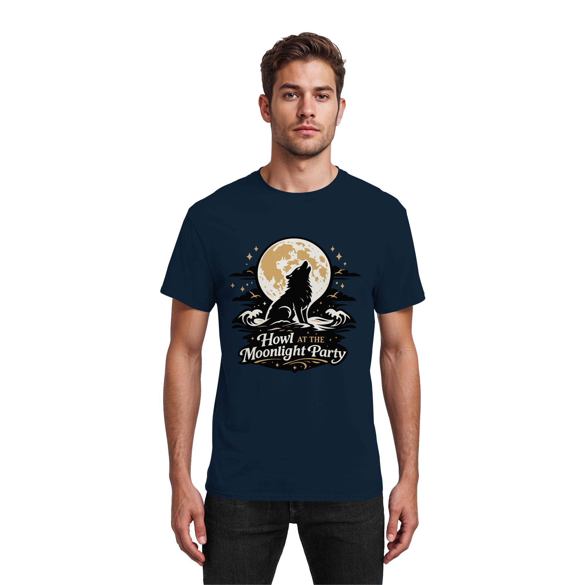Howl at the Moonlight Party Wolf – Mondheuler Beach - Heavy Cotton T-Shirt