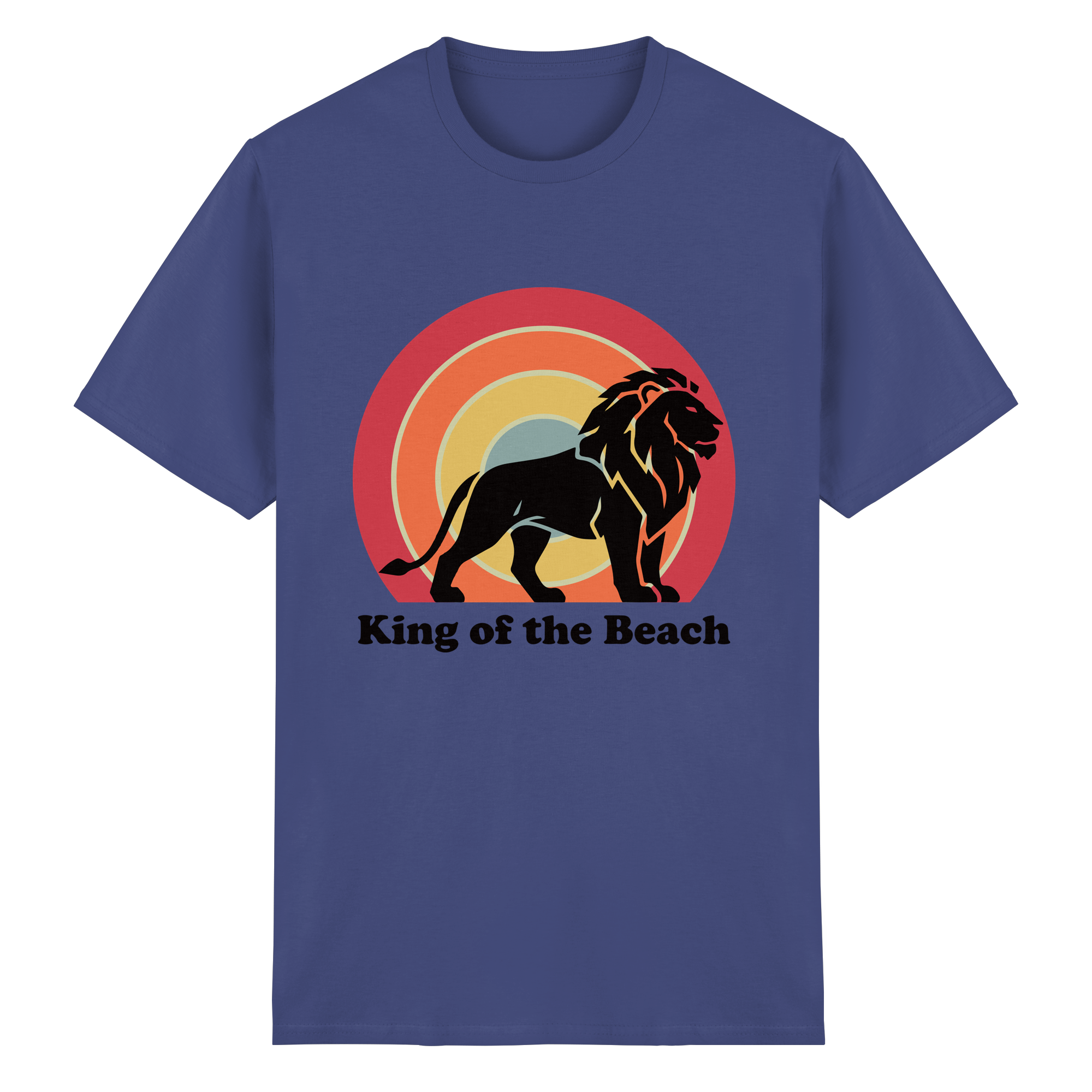 King of the Beach Löwe – Retro Strandkönig - Heavy Cotton T-Shirt