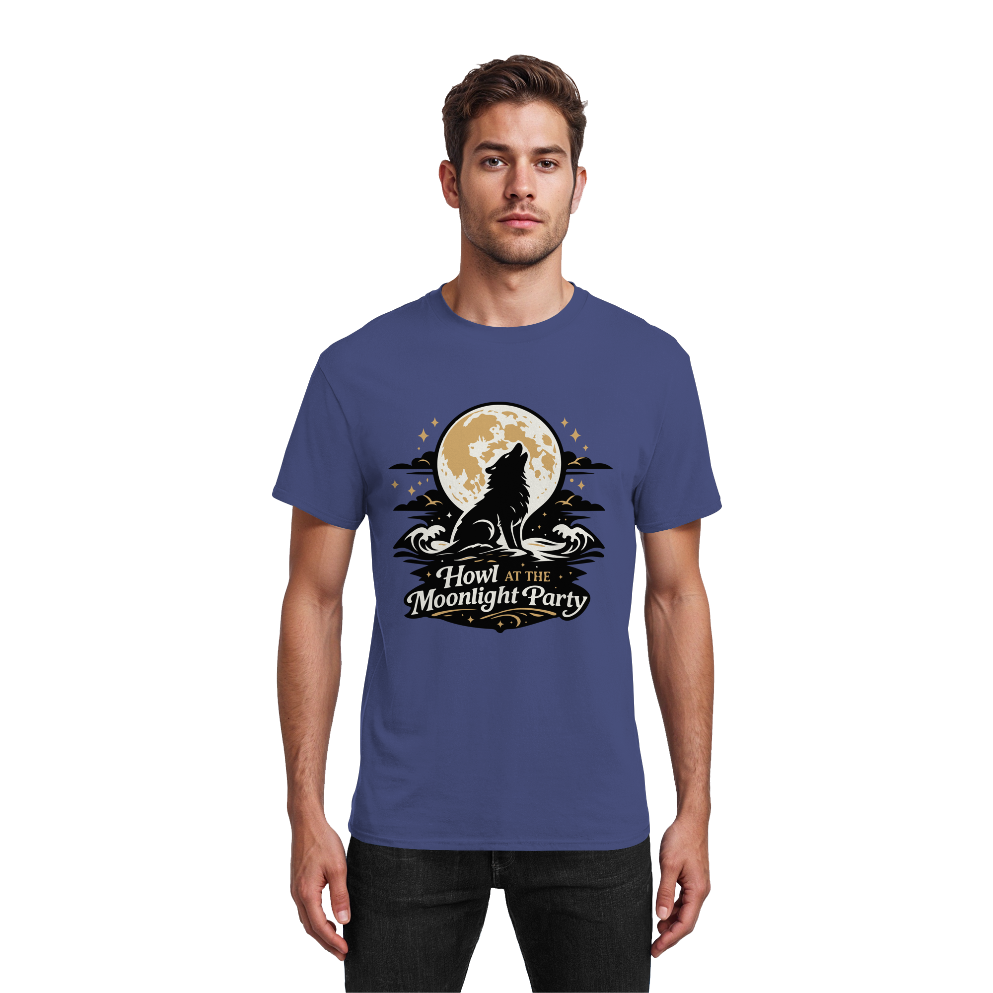 Howl at the Moonlight Party Wolf – Mondheuler Beach - Heavy Cotton T-Shirt