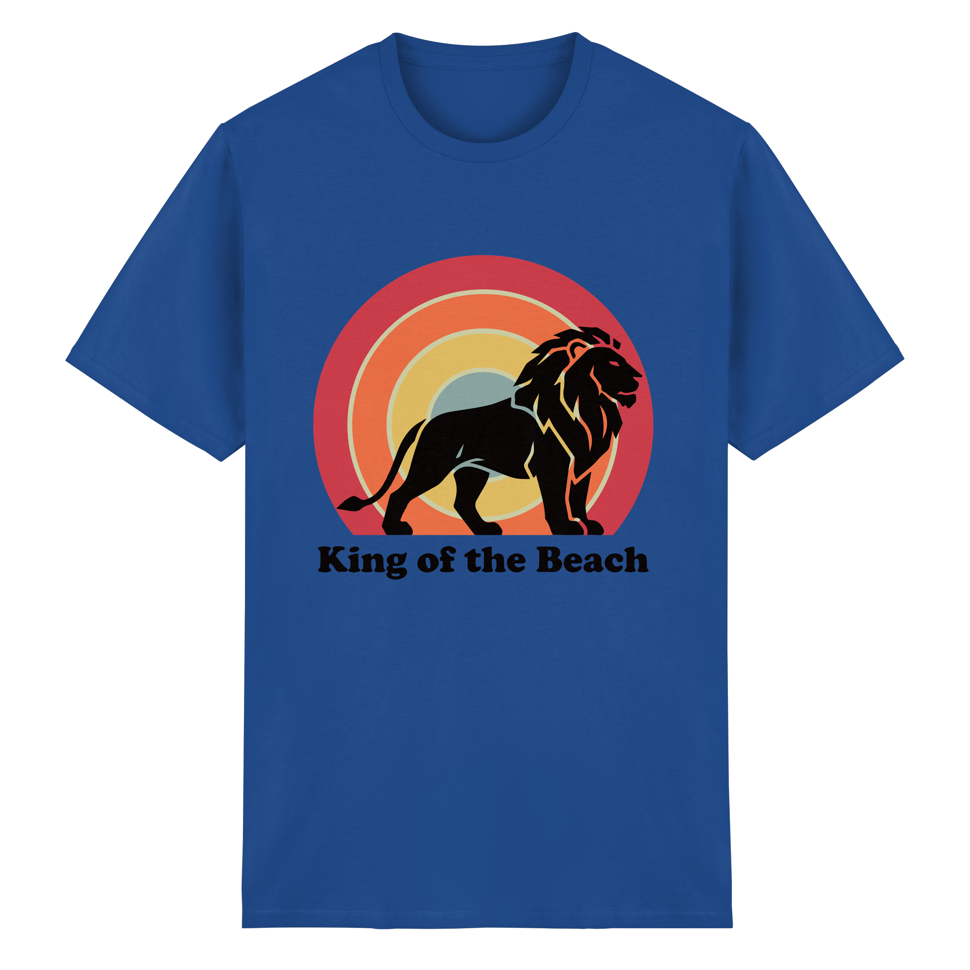 King of the Beach Löwe – Retro Strandkönig - Heavy Cotton T-Shirt