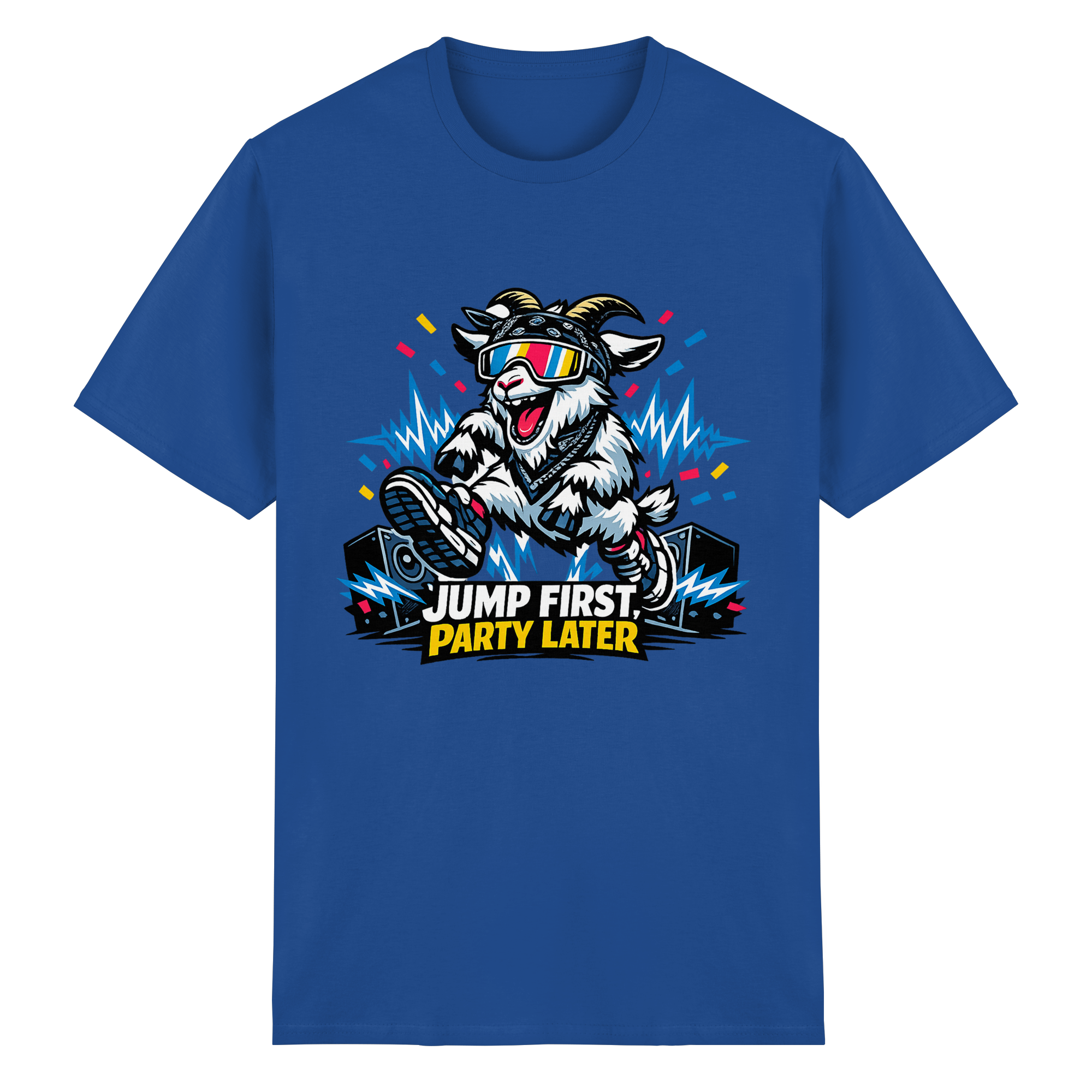 Jump First Party Later Ziege – Festival Goat - Heavy Cotton T-Shirt