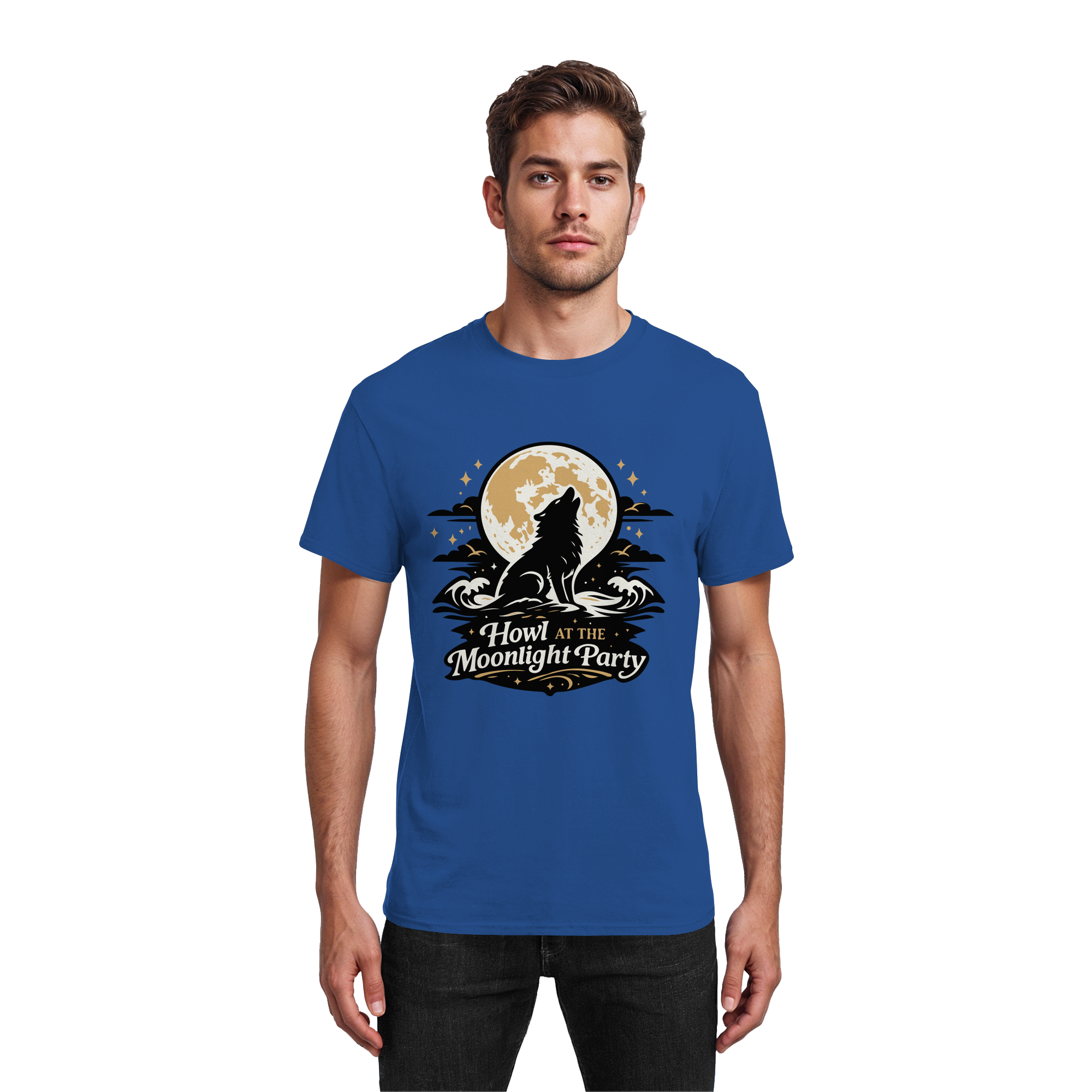 Howl at the Moonlight Party Wolf – Mondheuler Beach - Heavy Cotton T-Shirt