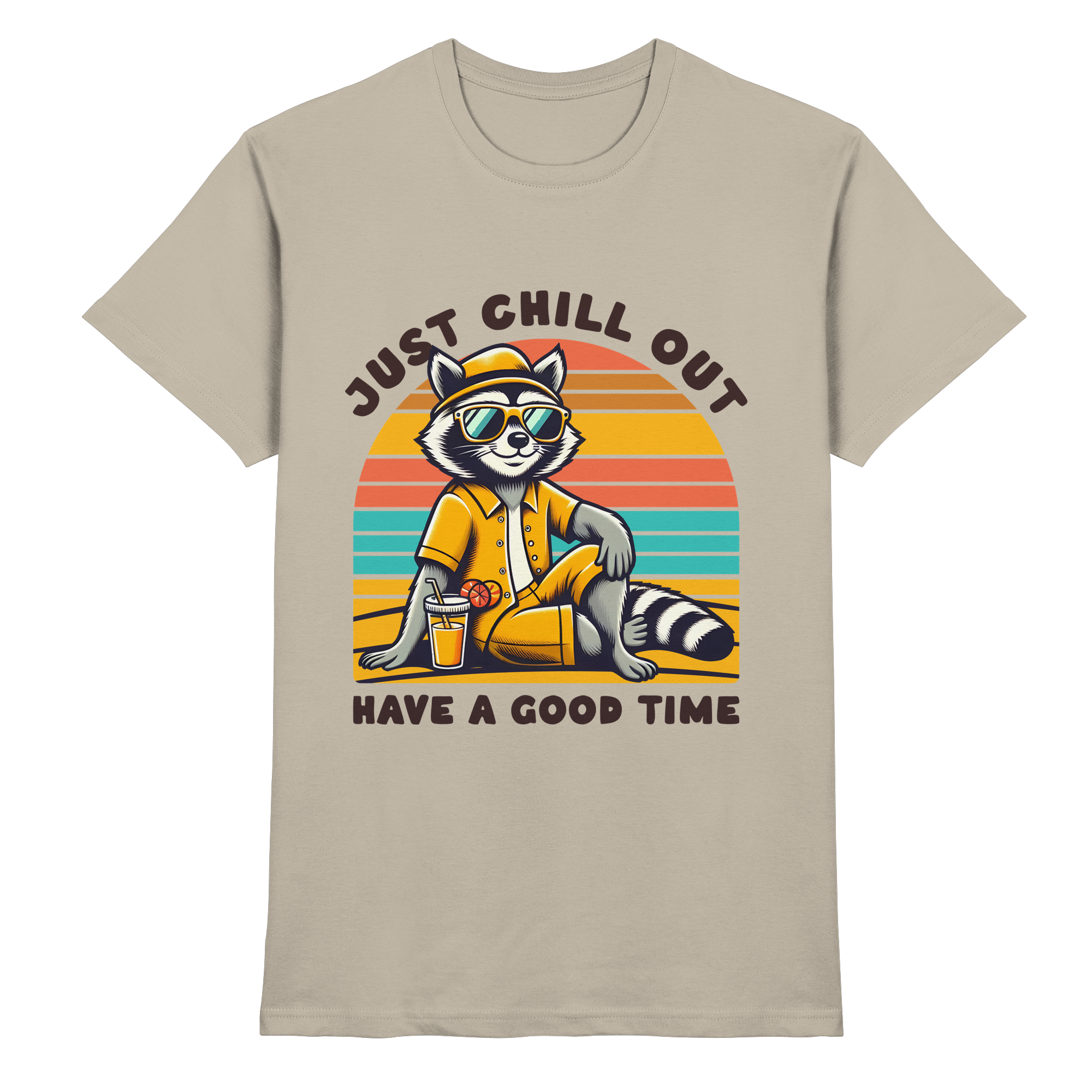 Just Chill Out – Cooler Waschbär mit Sonnenbrille und Drink: Have a Good Time - Heavy Cotton T-Shirt