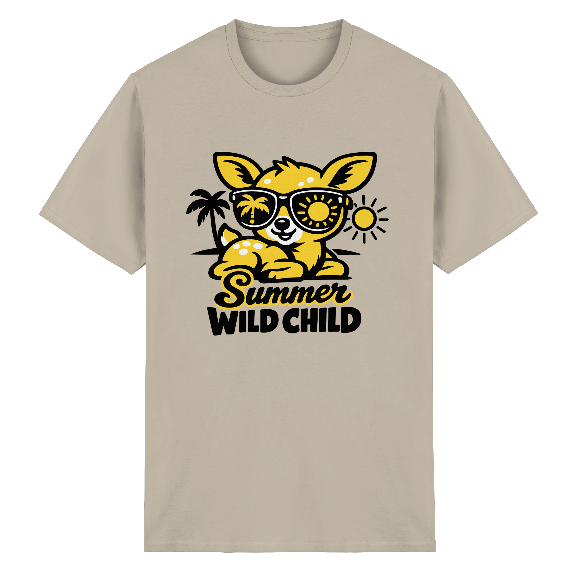 Sommer Wild Child Reh – Bambi mit Sonnenbrille Strandmotiv - Heavy Cotton T-Shirt
