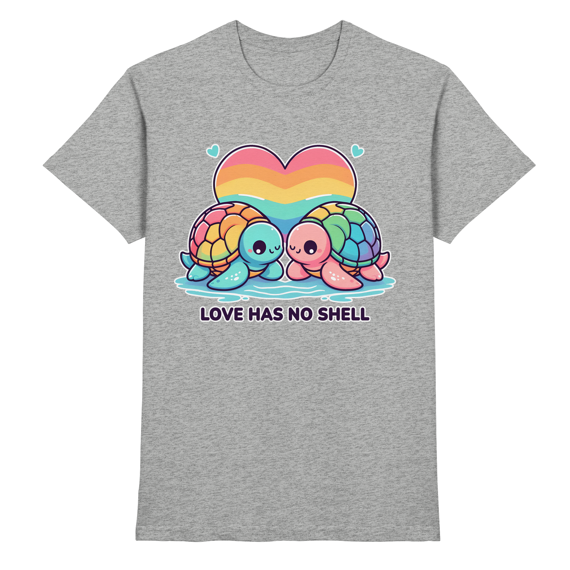 Love Has No Shell – Süße Regenbogen-Schildkröten - Heavy Cotton T-Shirt