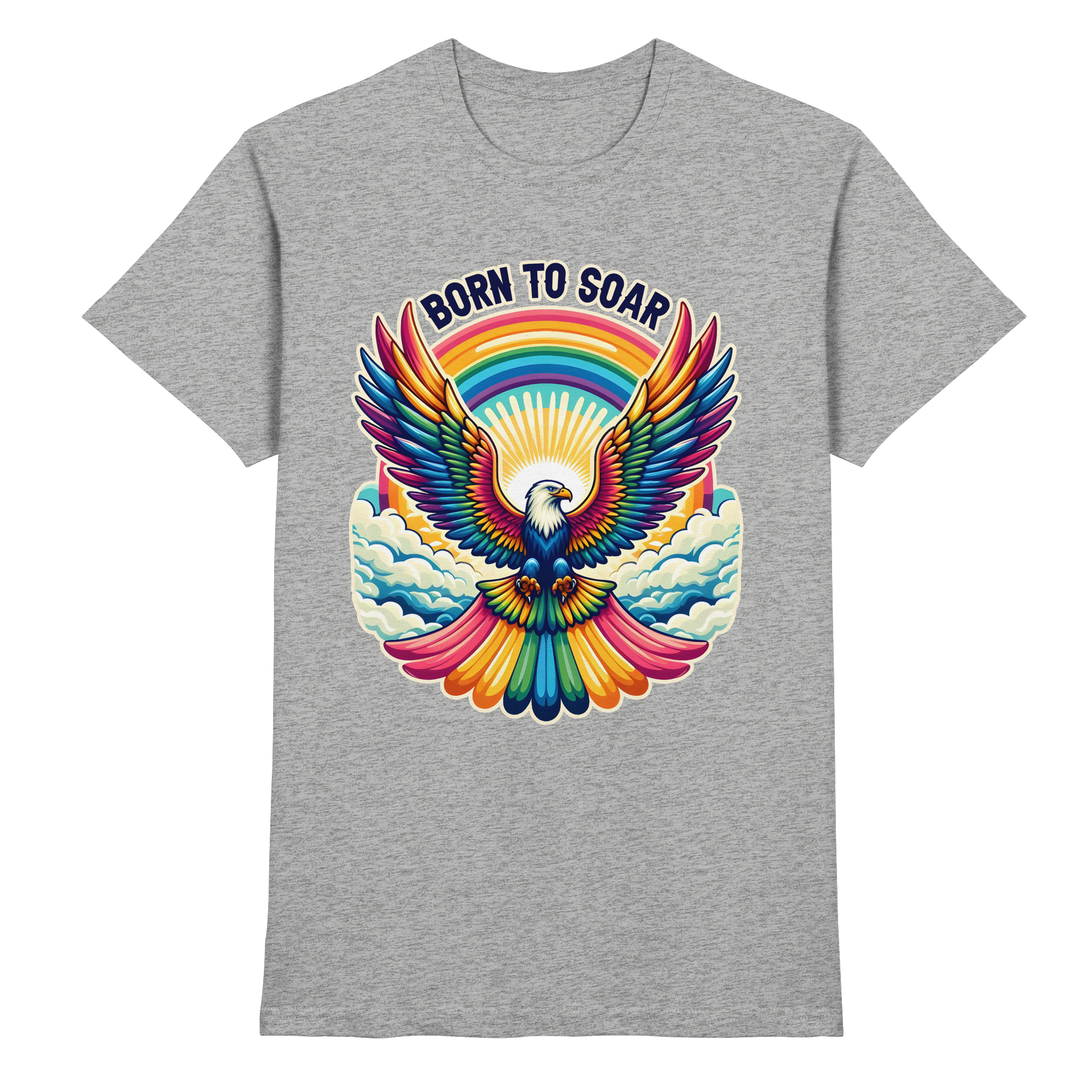 Born to Soar – Farbenprächtiger Adler mit Regenbogenflügeln - Heavy Cotton T-Shirt