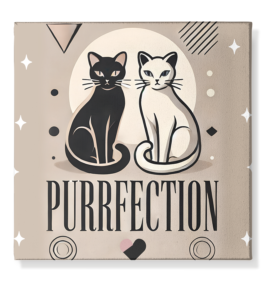 Purrfection - Elegantes Katzen Duo Design im Art Deco Stil - Leinwand FaunaFeels OnlineshopPurrfection - Elegantes Katzen Duo Design im Art Deco Stil - Leinwand 50x50cm