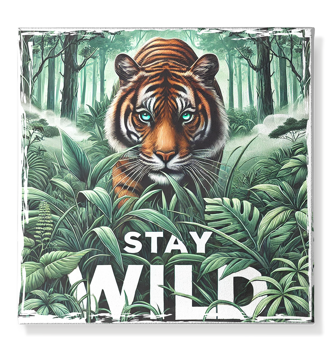 Stay Wild – Tiger im Dschungel - Leinwand 50x50cmFaunaFeels Onlineshopstay wild – tiger im dschungel - leinwand 50x50cm