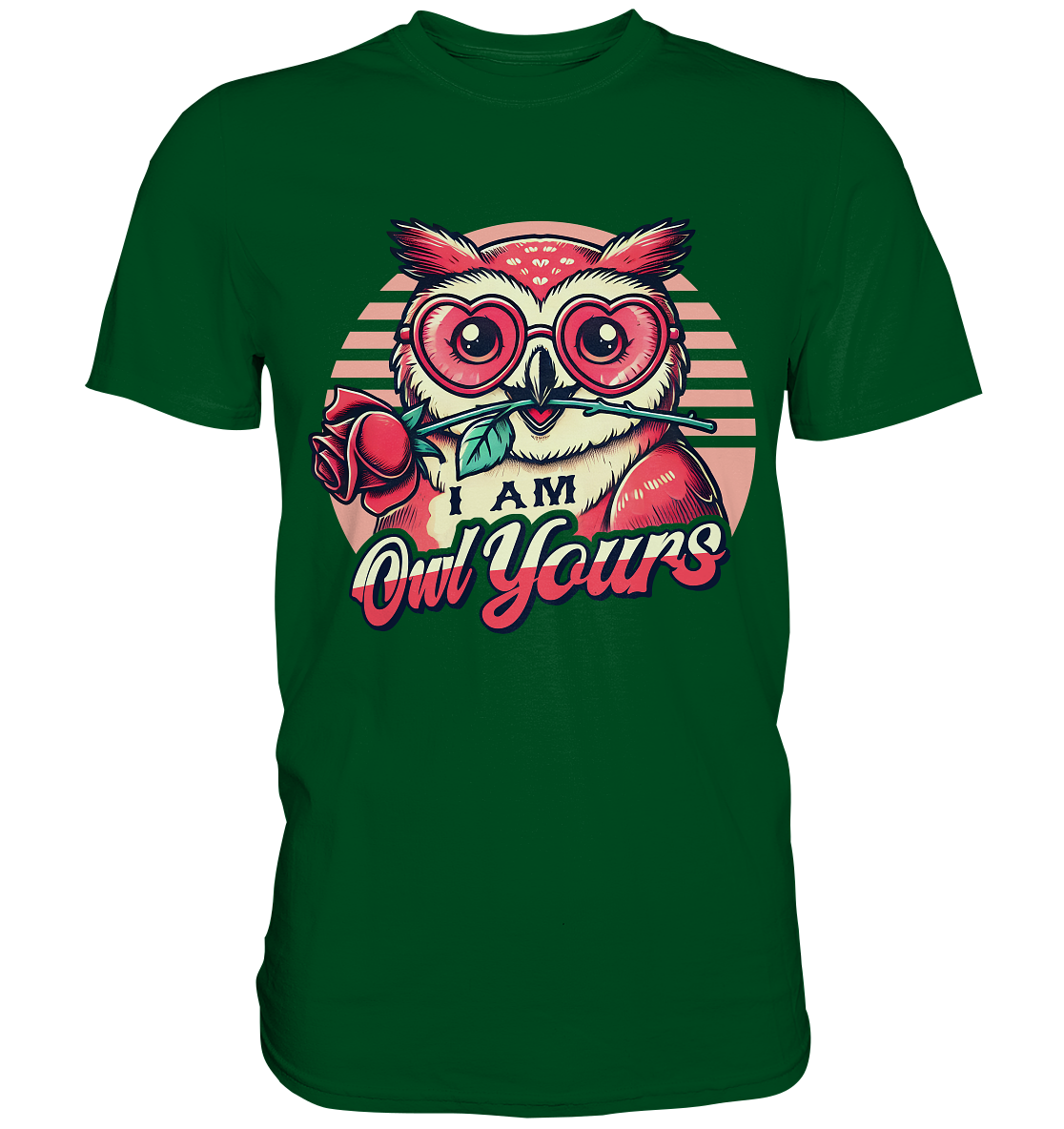I Am Owl Yours - Verliebte Eule mit Herz-Sonnenbrille und Rose - PremiFaunaFeels OnlineshopOwl