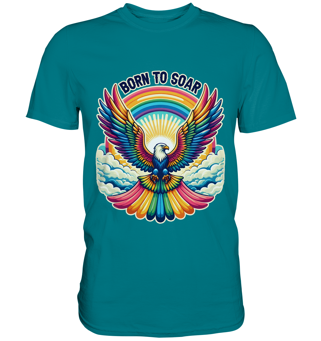 Born to Soar – Farbenprächtiger Adler mit Regenbogenflügeln - Premium Shirt
