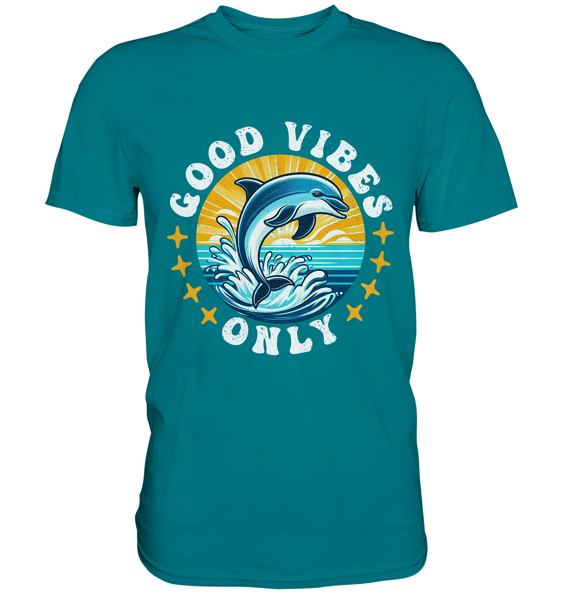 Good Vibes Only – Fröhlicher Delfin - Premium ShirtFaunaFeels OnlineshopGood Vibes