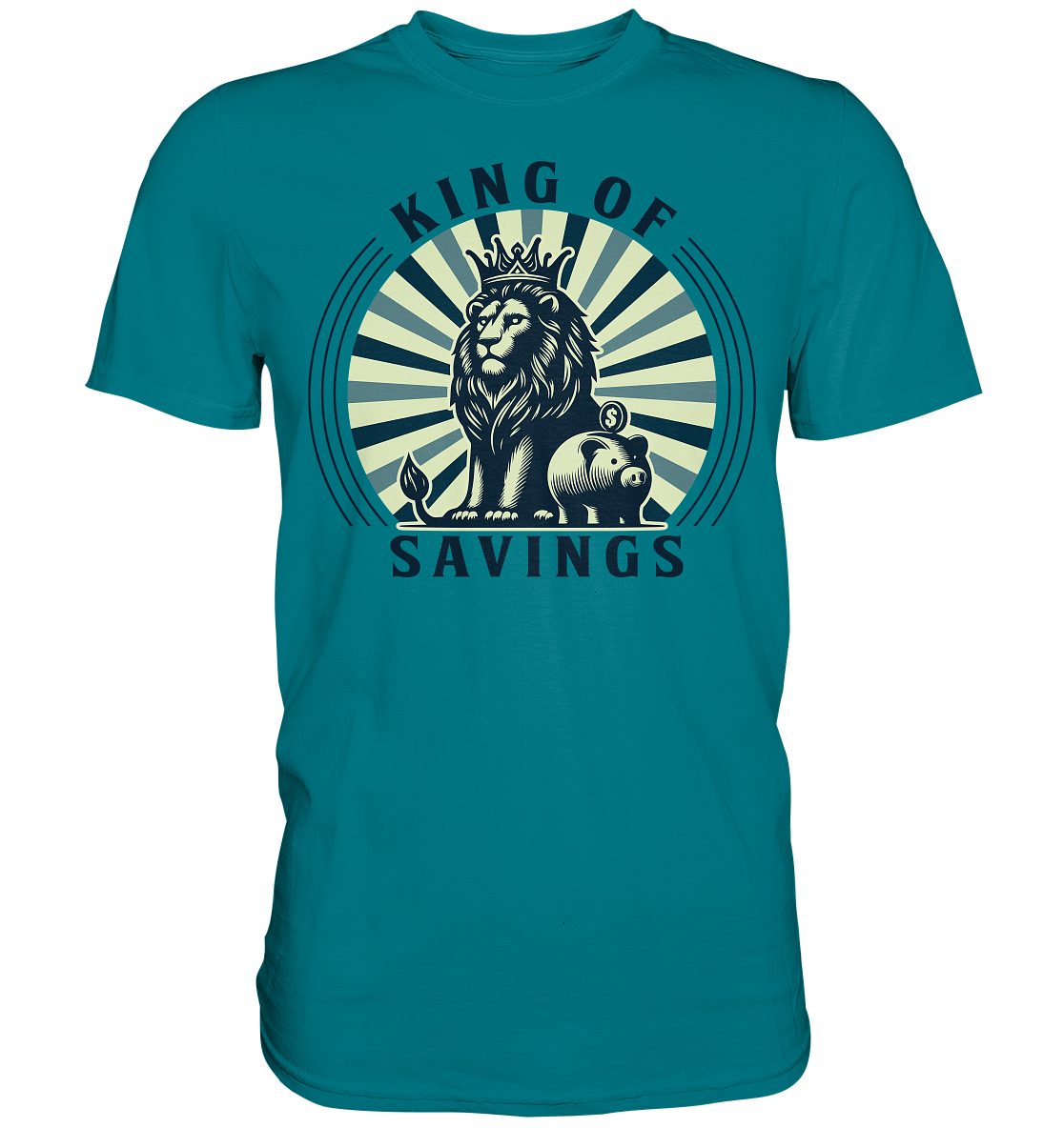King of Savings – Löwe mit Sparschwein - Premium ShirtFaunaFeels OnlineshopKing of