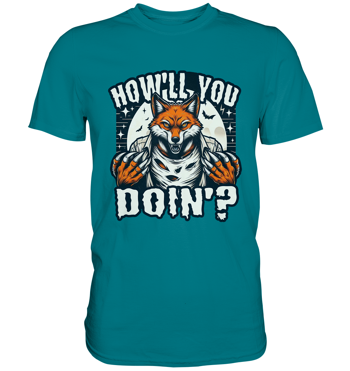 Howl You Doin' – Der wilde Fuchs im Mondlicht! - Premium ShirtFaunaFeels OnlineshopHowl