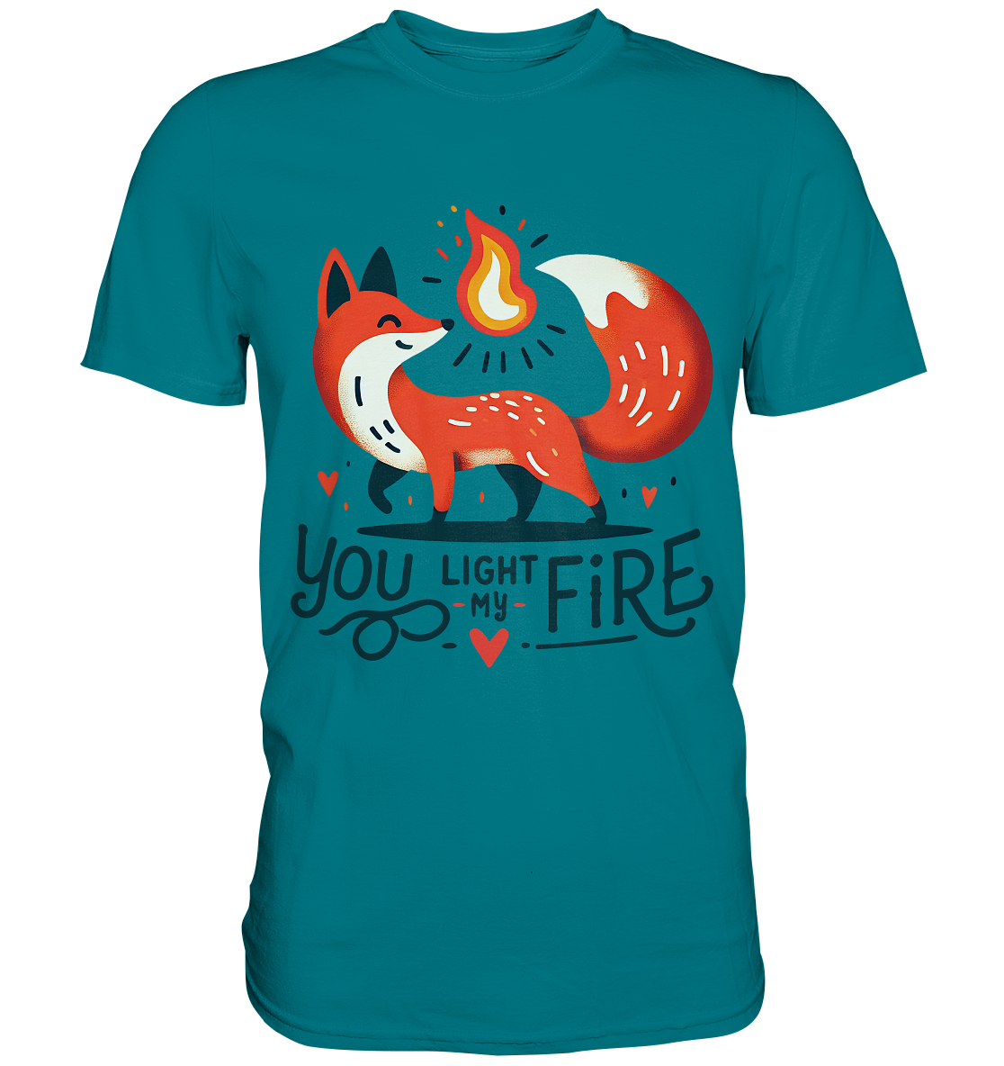 You Light My Fire - Niedlicher Fuchs mit Flamme Valentinsdesign - PremFaunaFeels OnlineshopFire - Niedlicher Fuchs mit Flamme Valentinsdesign - Premium Shirt