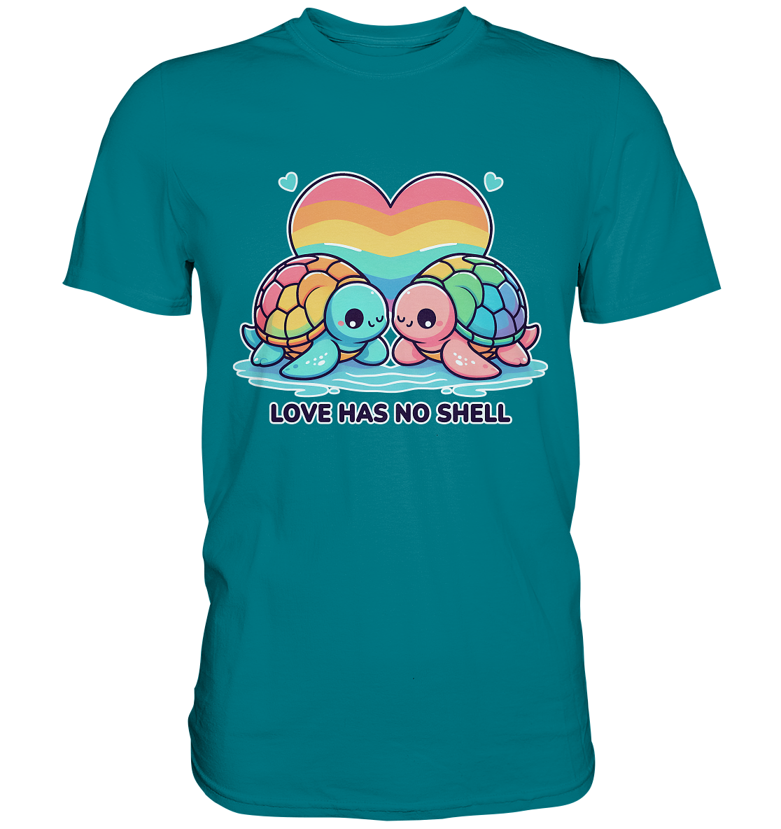 Love Has No Shell – Süße Regenbogen-Schildkröten - Premium Shirt