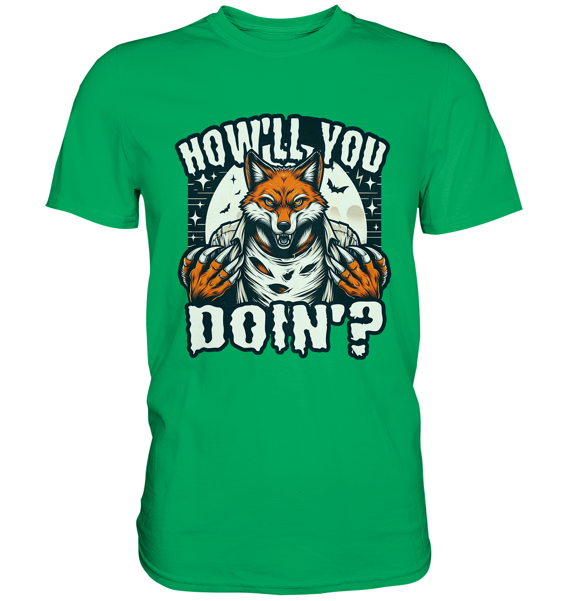 Howl You Doin' – Der wilde Fuchs im Mondlicht! - Premium ShirtFaunaFeels OnlineshopHowl