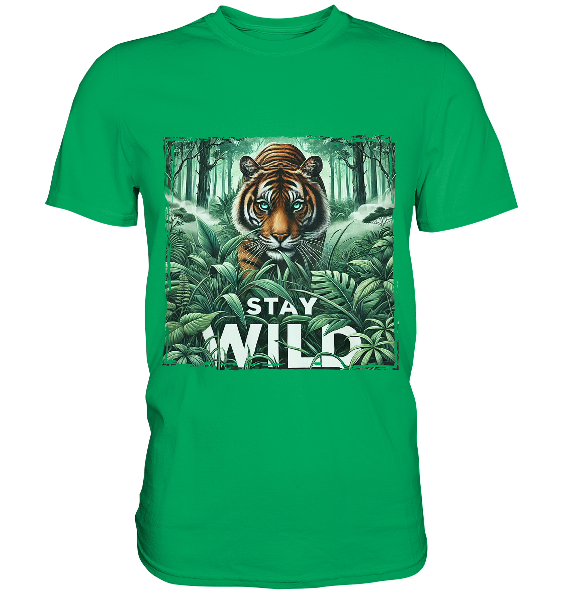 Stay Wild – Tiger im Dschungel - Premium ShirtFaunaFeels Onlineshopstay wild – tiger im dschungel - premium shirt