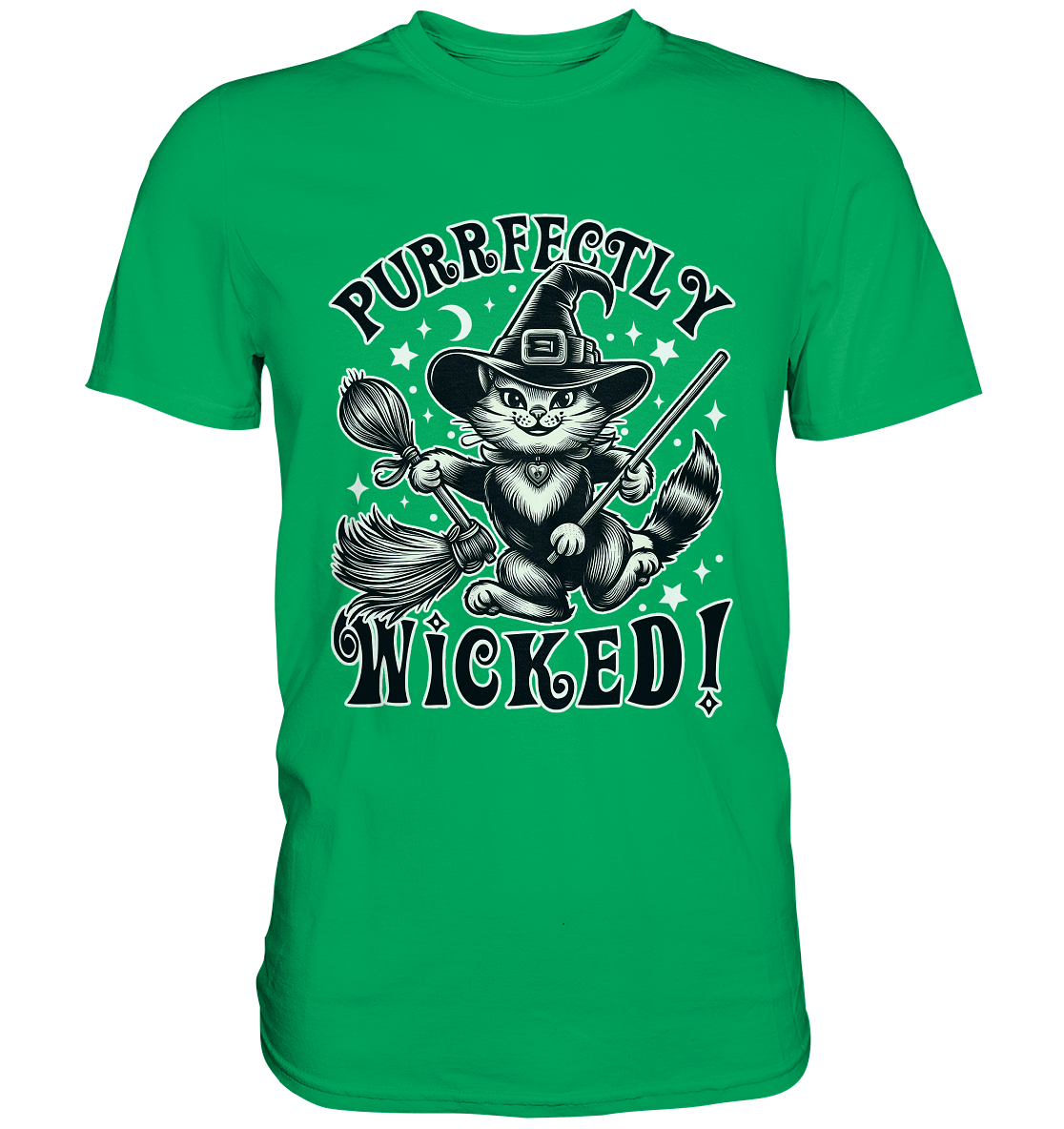 Purrfectly Wicked – Magischer Katzenzauber mit Schalk - Premium ShirtFaunaFeels Onlineshoppurrfectly wicked – magischer katzenzauber mit schalk - premium shirt