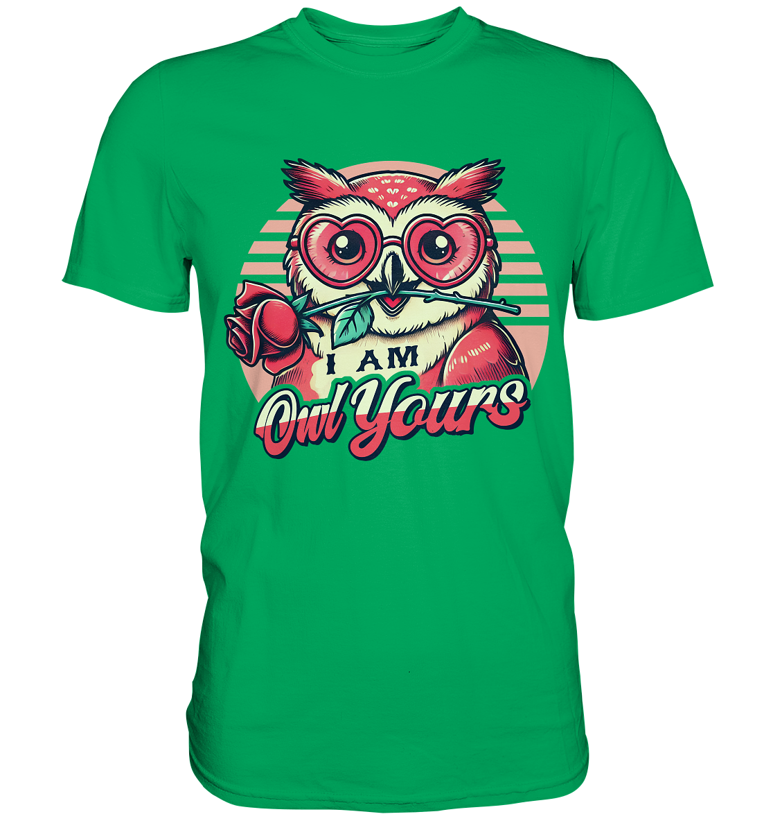 I Am Owl Yours - Verliebte Eule mit Herz-Sonnenbrille und Rose - PremiFaunaFeels OnlineshopOwl