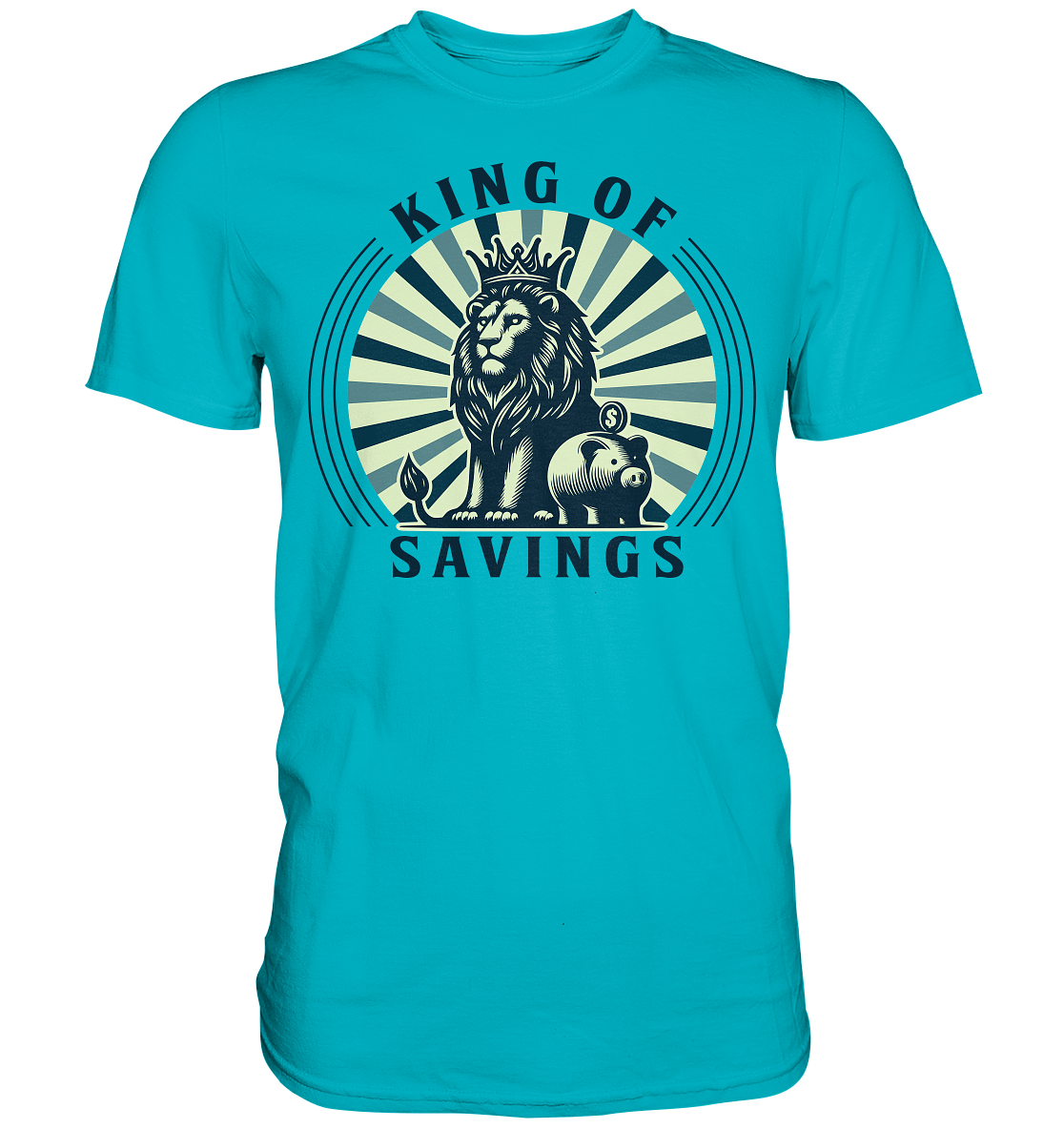 King of Savings – Löwe mit Sparschwein - Premium ShirtFaunaFeels OnlineshopKing of