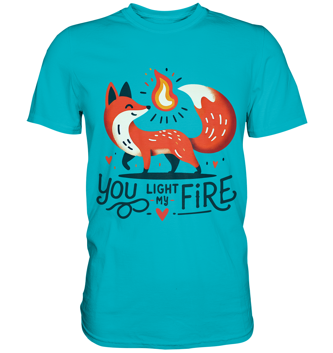 You Light My Fire - Niedlicher Fuchs mit Flamme Valentinsdesign - PremFaunaFeels OnlineshopFire - Niedlicher Fuchs mit Flamme Valentinsdesign - Premium Shirt