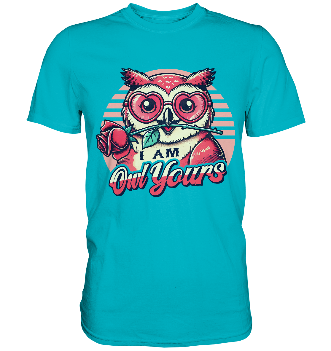 I Am Owl Yours - Verliebte Eule mit Herz-Sonnenbrille und Rose - PremiFaunaFeels OnlineshopOwl