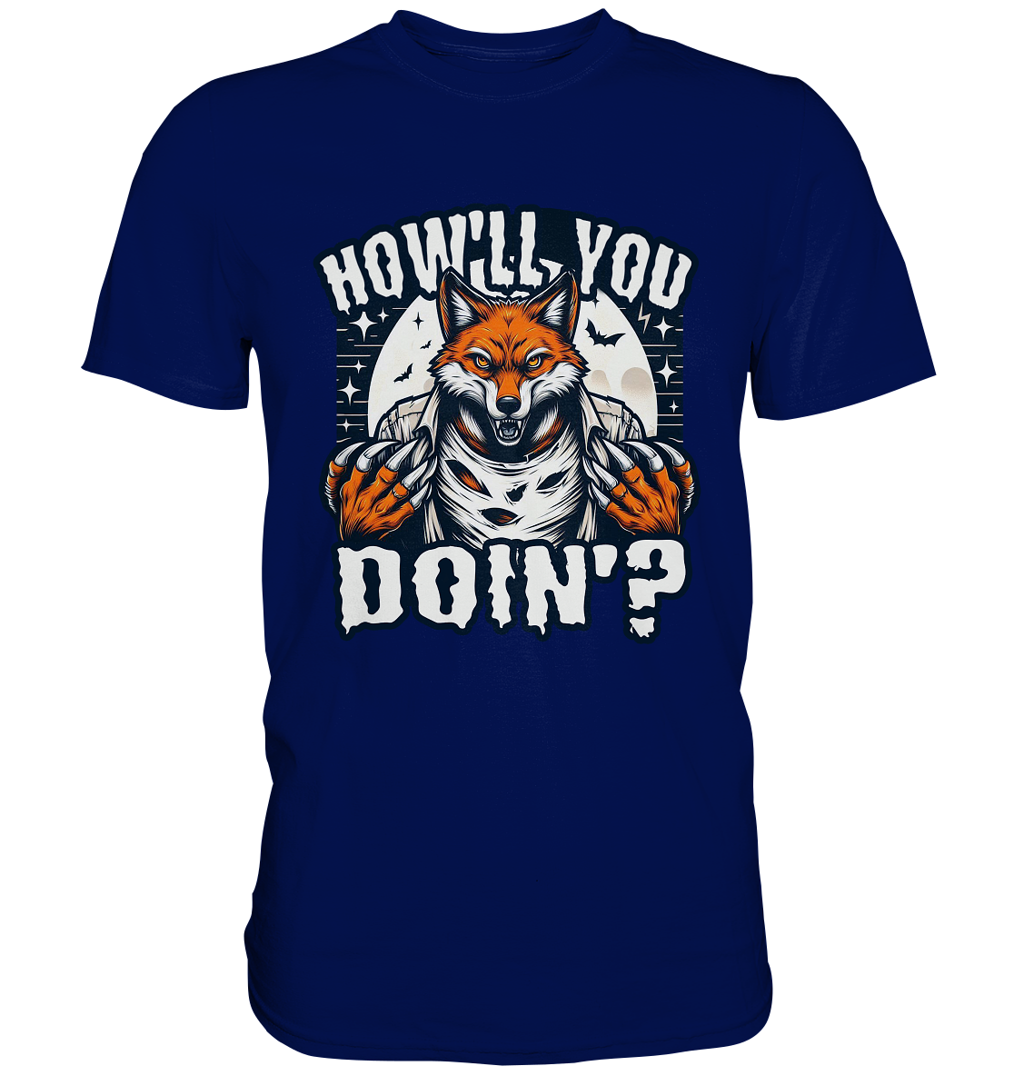 Howl You Doin' – Der wilde Fuchs im Mondlicht! - Premium ShirtFaunaFeels OnlineshopHowl