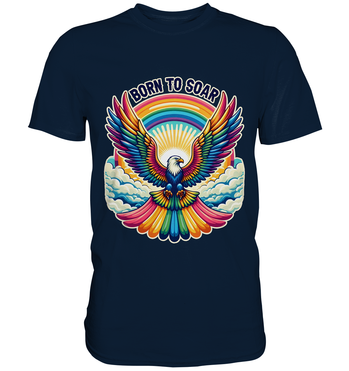 Born to Soar – Farbenprächtiger Adler mit Regenbogenflügeln - Premium Shirt