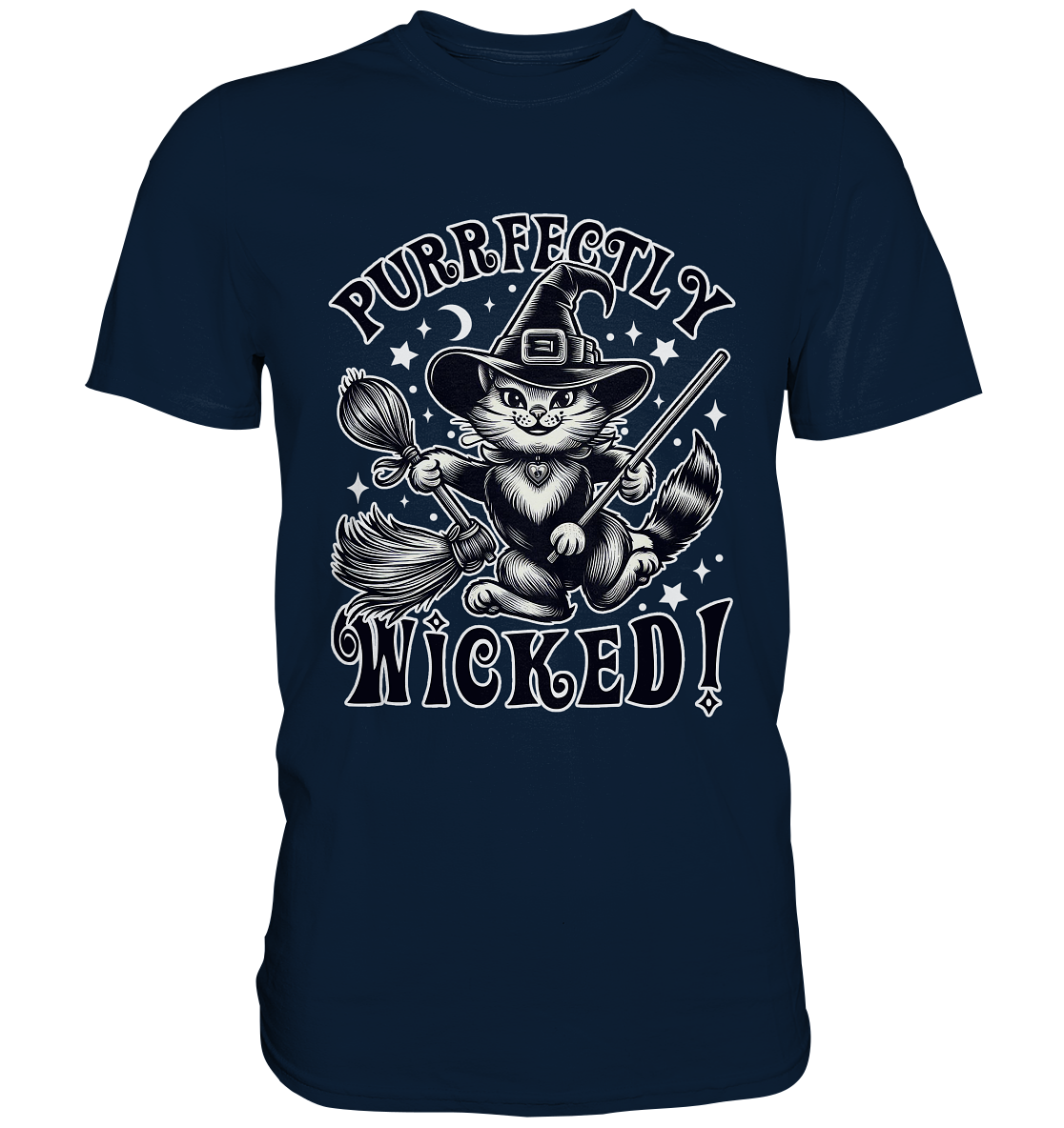 Purrfectly Wicked – Magischer Katzenzauber mit Schalk - Premium ShirtFaunaFeels Onlineshoppurrfectly wicked – magischer katzenzauber mit schalk - premium shirt