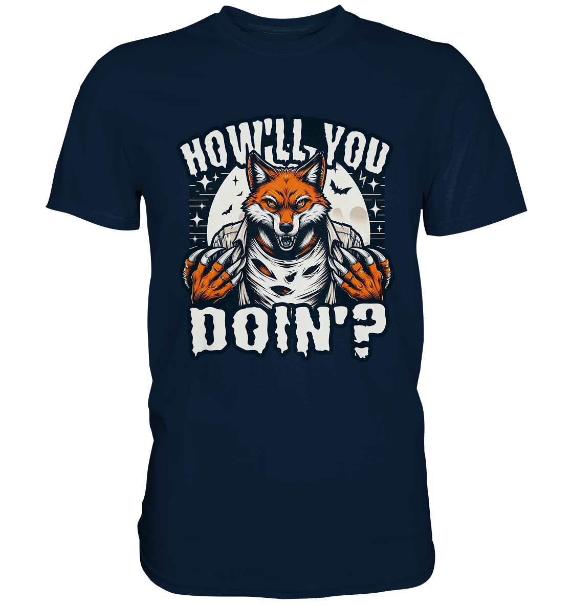 Howl You Doin' – Der wilde Fuchs im Mondlicht! - Premium ShirtFaunaFeels OnlineshopHowl