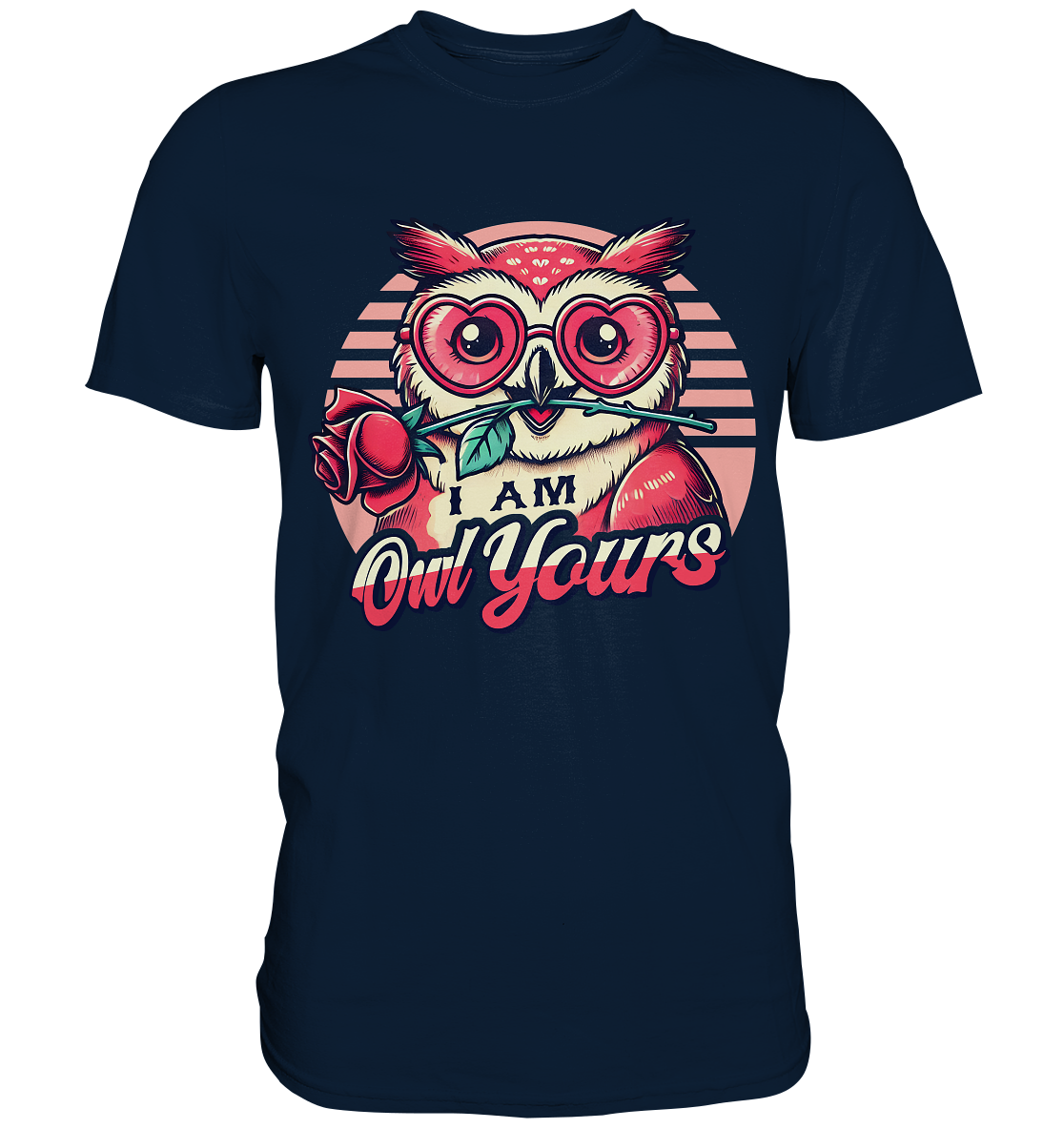I Am Owl Yours - Verliebte Eule mit Herz-Sonnenbrille und Rose - PremiFaunaFeels OnlineshopOwl