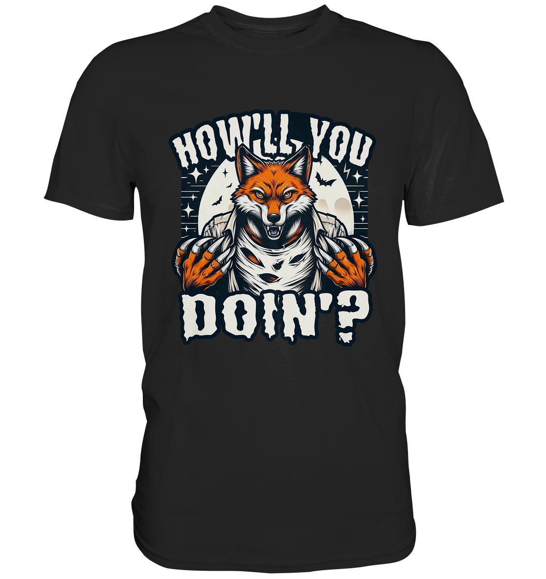 Howl You Doin' – Der wilde Fuchs im Mondlicht! - Premium ShirtFaunaFeels OnlineshopHowl