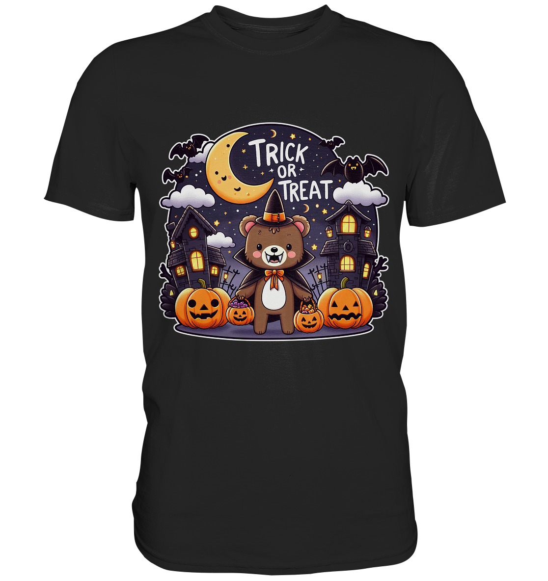 Trick or Treat – Der süßeste Bär auf Gruselmission! - Premium T-ShirtFaunaFeels OnlineshopTrick or