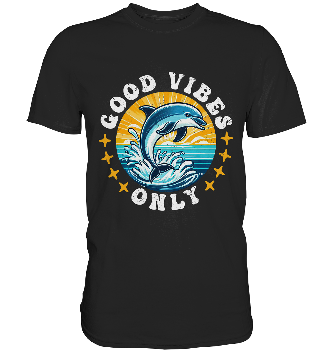 Good Vibes Only – Fröhlicher Delfin - Premium ShirtFaunaFeels OnlineshopGood Vibes
