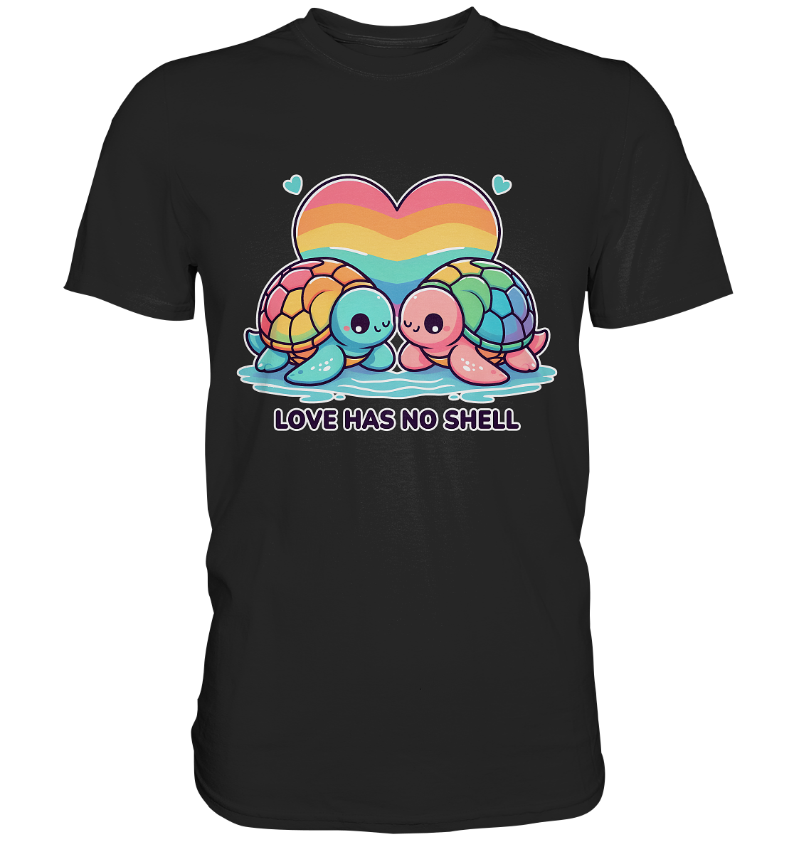 Love Has No Shell – Süße Regenbogen-Schildkröten - Premium Shirt